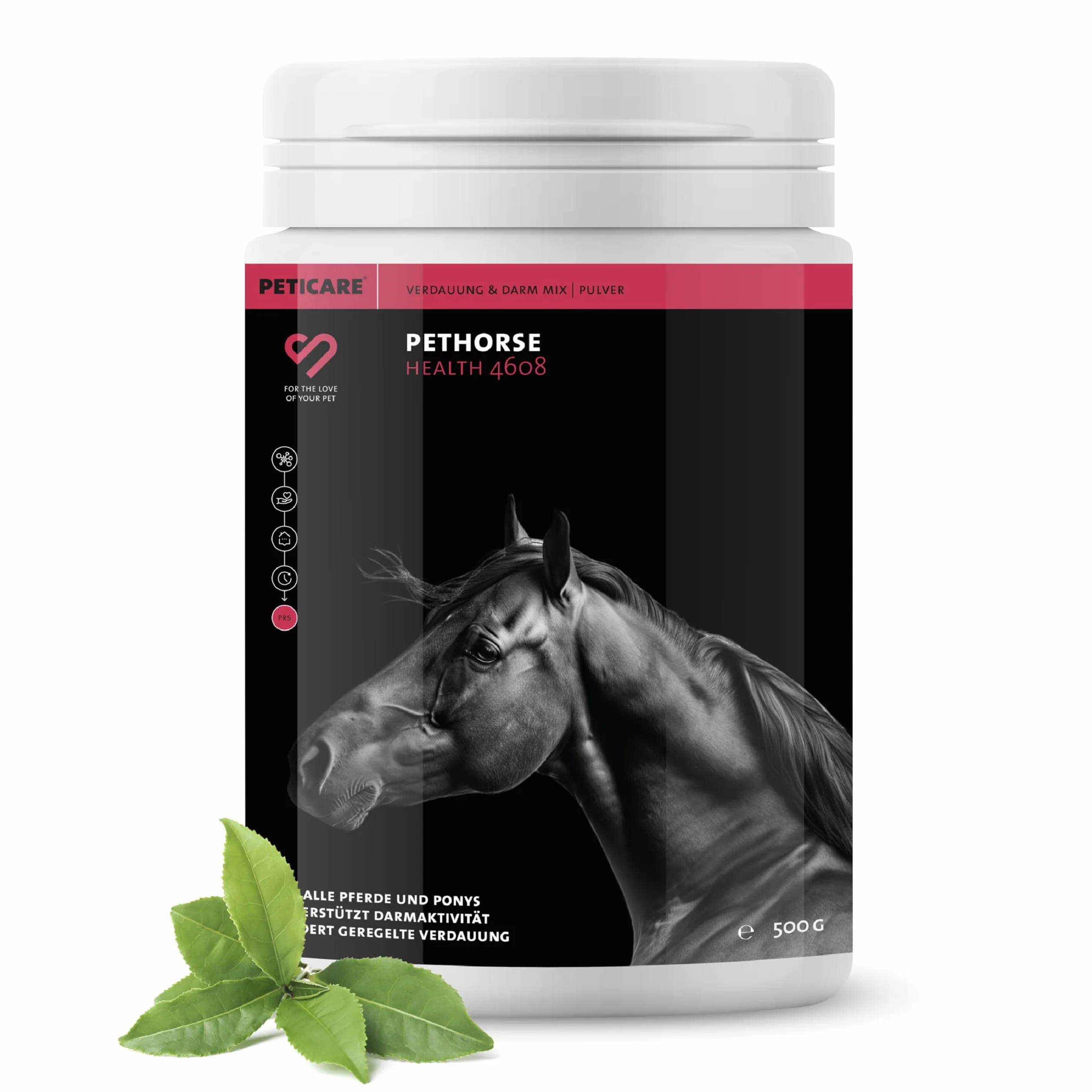 Peticare Poudre Digestive Naturelle pour Chevaux - Soutien Santé Intestinale & Immunitaire, Flore Intestinale, sans GMO