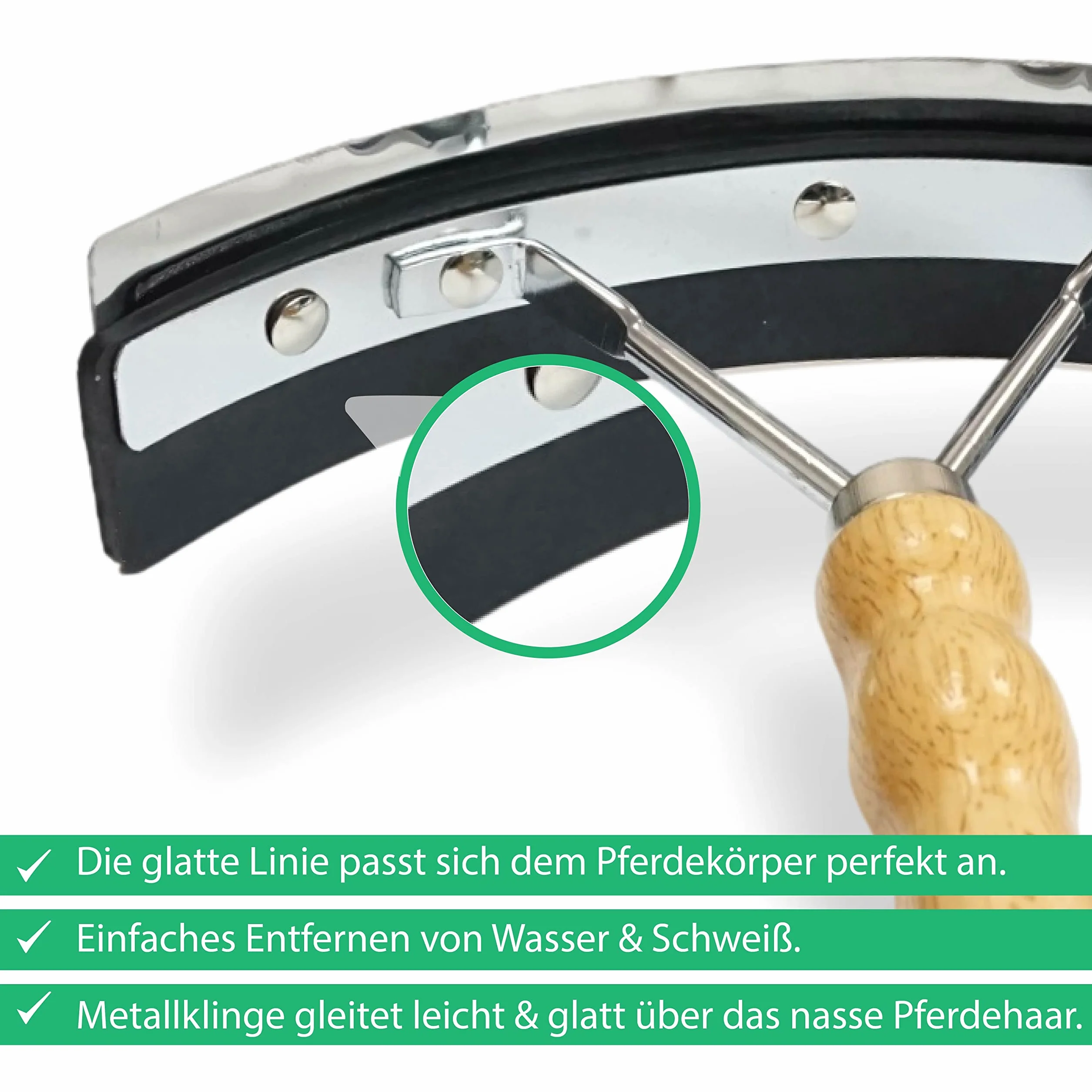 Couteau à souder en Acier Inoxydable avec poignée en Bois pour Cheval et raclette 2 en 1 Pferdelinis