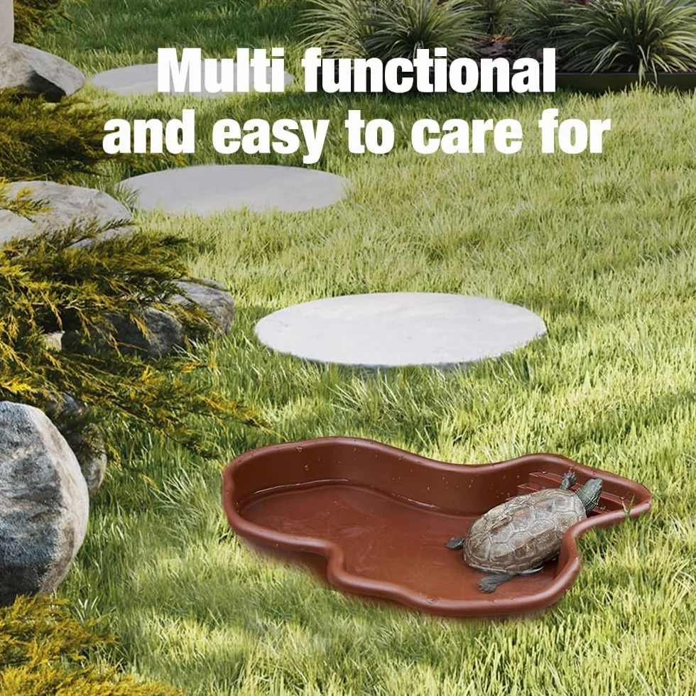 Bassin pour Reptiles, Bol d'Eau pour Tortue, Bol d'Eau et Nourriture pour Reptiles, Bassin de Bain pour Reptiles