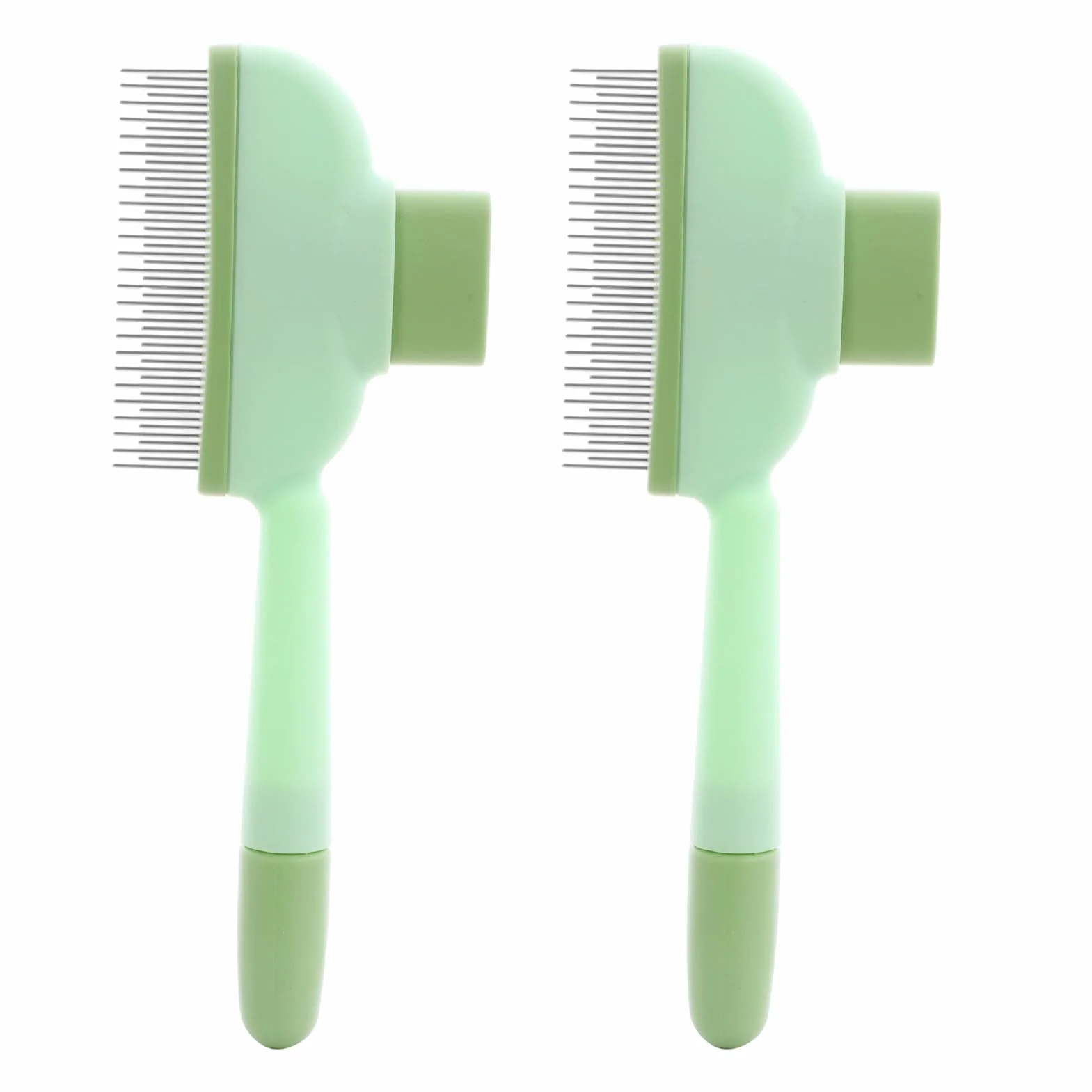 Brosse pour Chat Métal Dents Arrondies Peigne Anti Puces Toilettage Poil Court