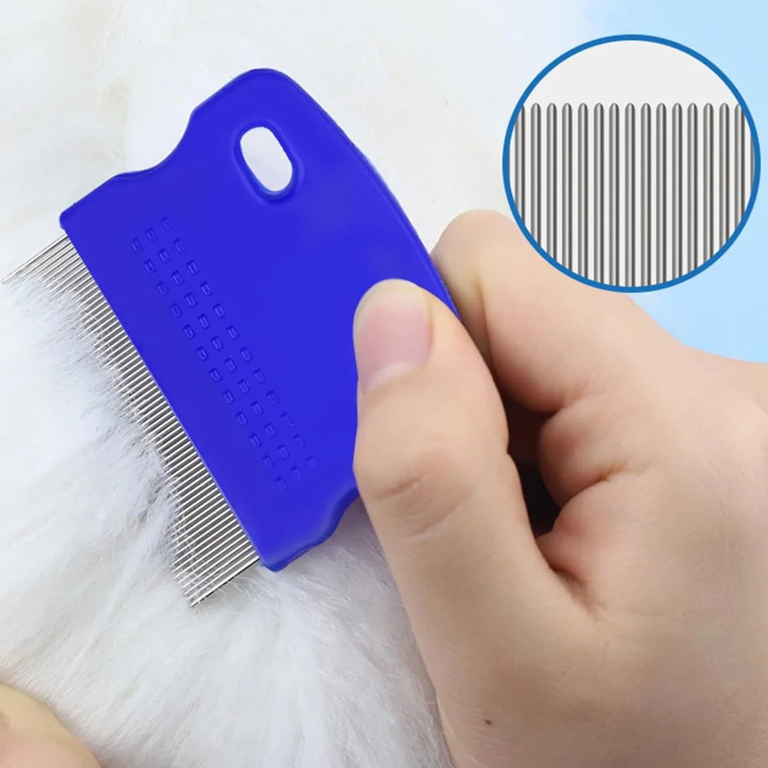 Peignes anti-puces 3 Pièces pour chats et chiens Peigne de toilettage à dents fines