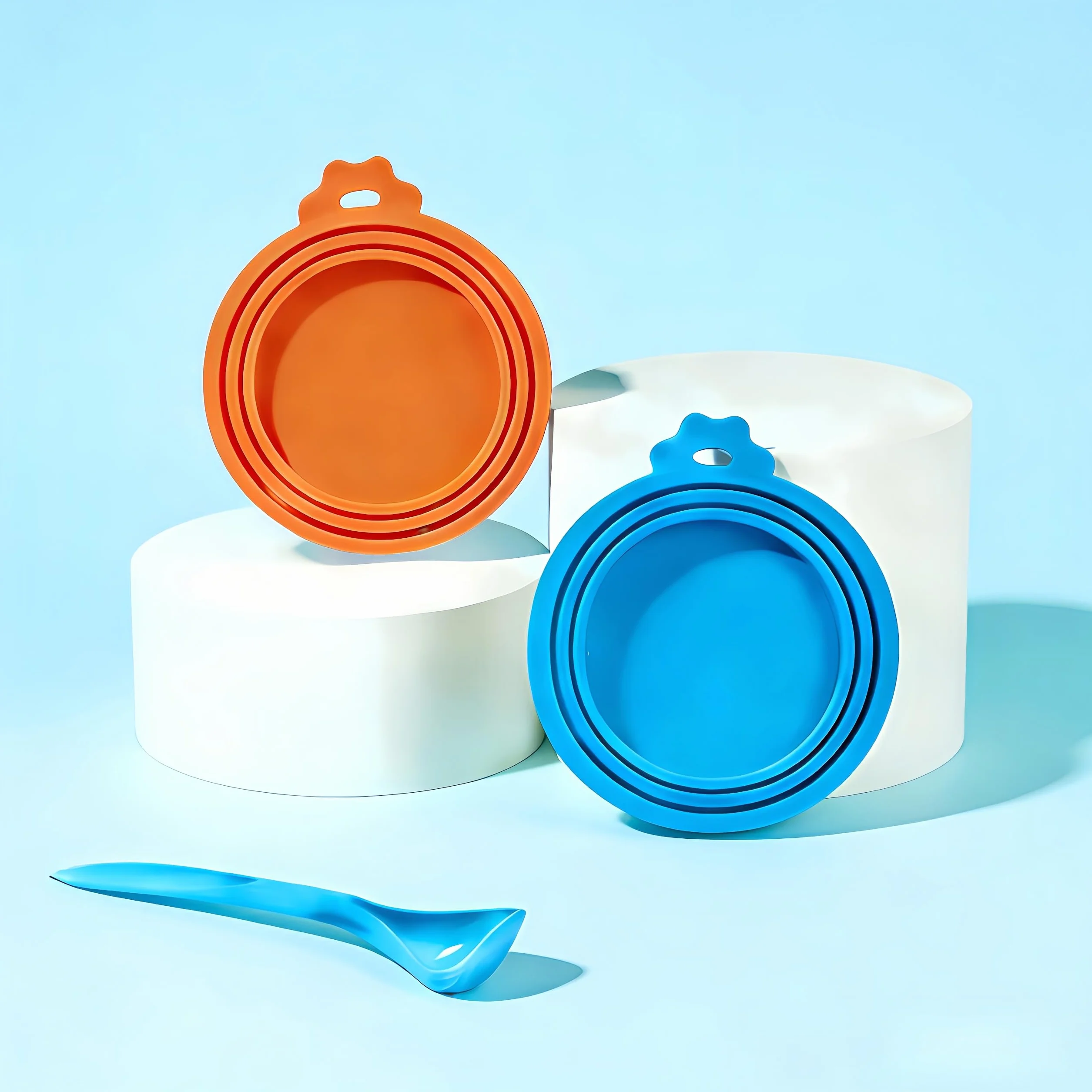 Lot de 3 couvercles universels en silicone pour boîtes de nourriture, adaptés pour le stockage de nourriture pour chat et chien, couvercles hermétiques, en silicone de qualité alimentaire