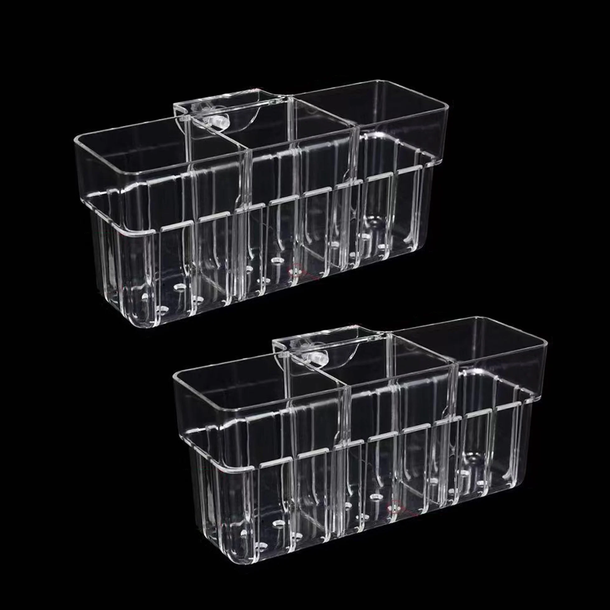 Lot de 2 supports de plantes d'aquarium à 3 cellules, support suspendu pour aquarium, décoration