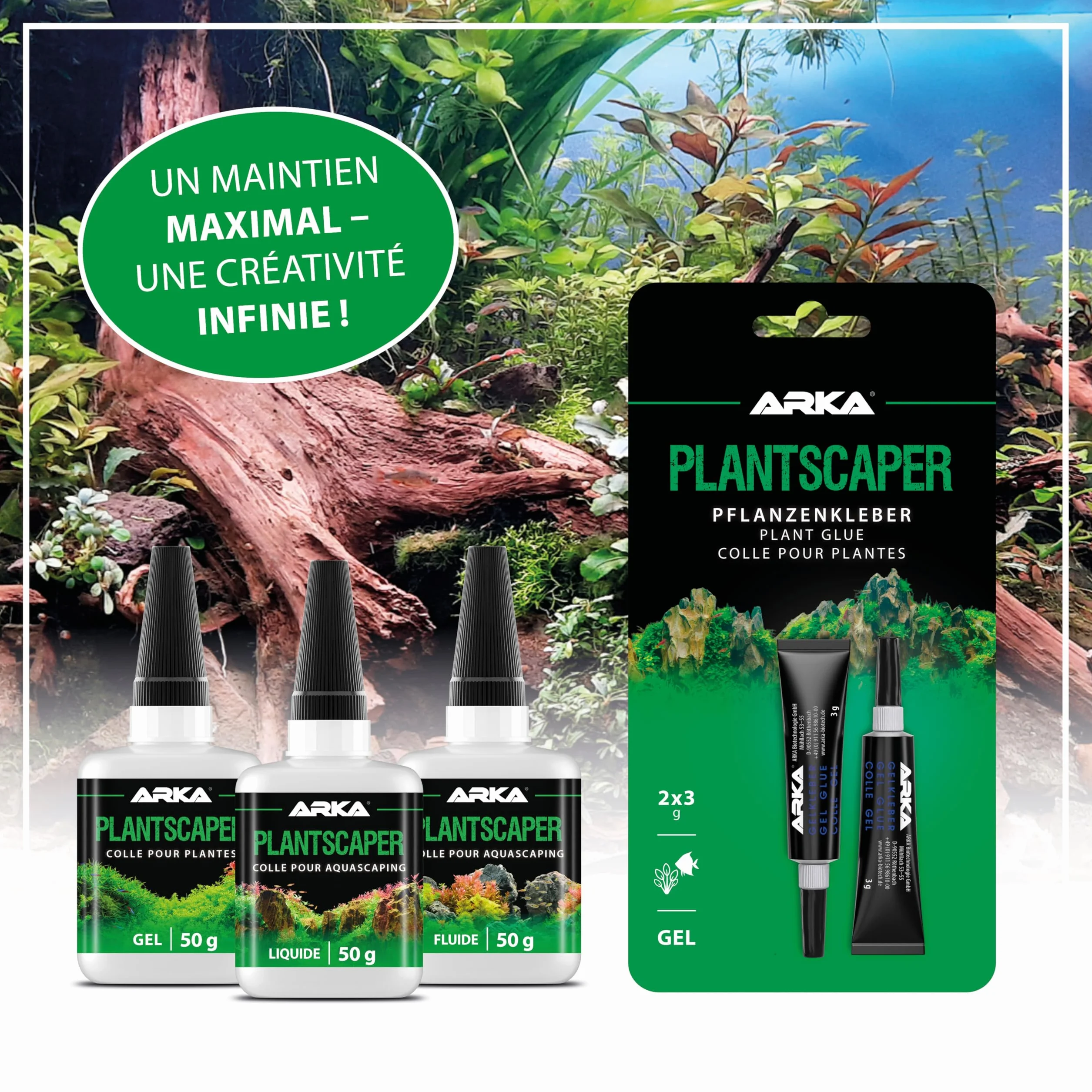 MICROBE-LIFT Plantscaper Colle Plantes Aquarium Gel 2×3 g Aquascaping Mousse Racines