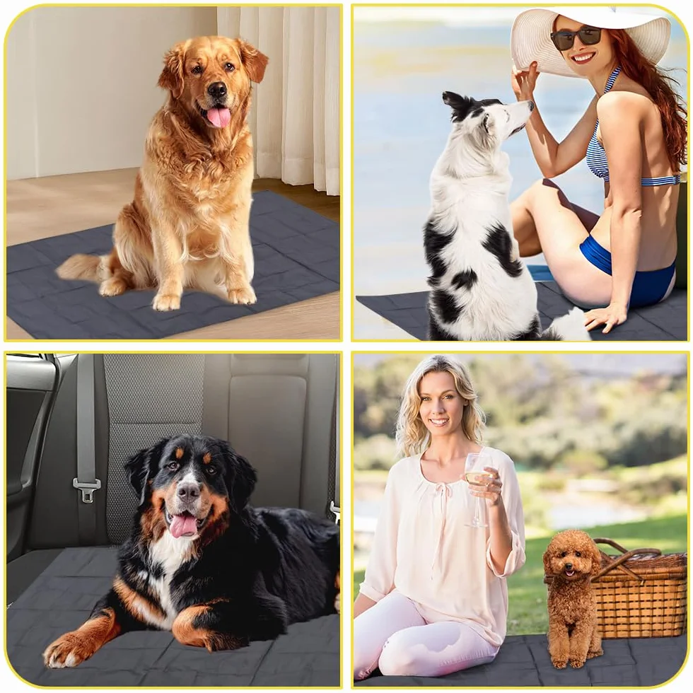 Couverture imperméable pour Chien 110x70 cm, Tapis de Voyage Pliable, Nylon