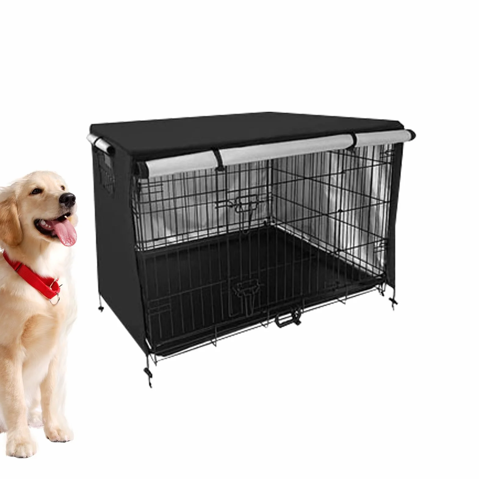 Bache Cage Chien Imperméable Respirante en Polyester, Housse de Niche pour Animaux