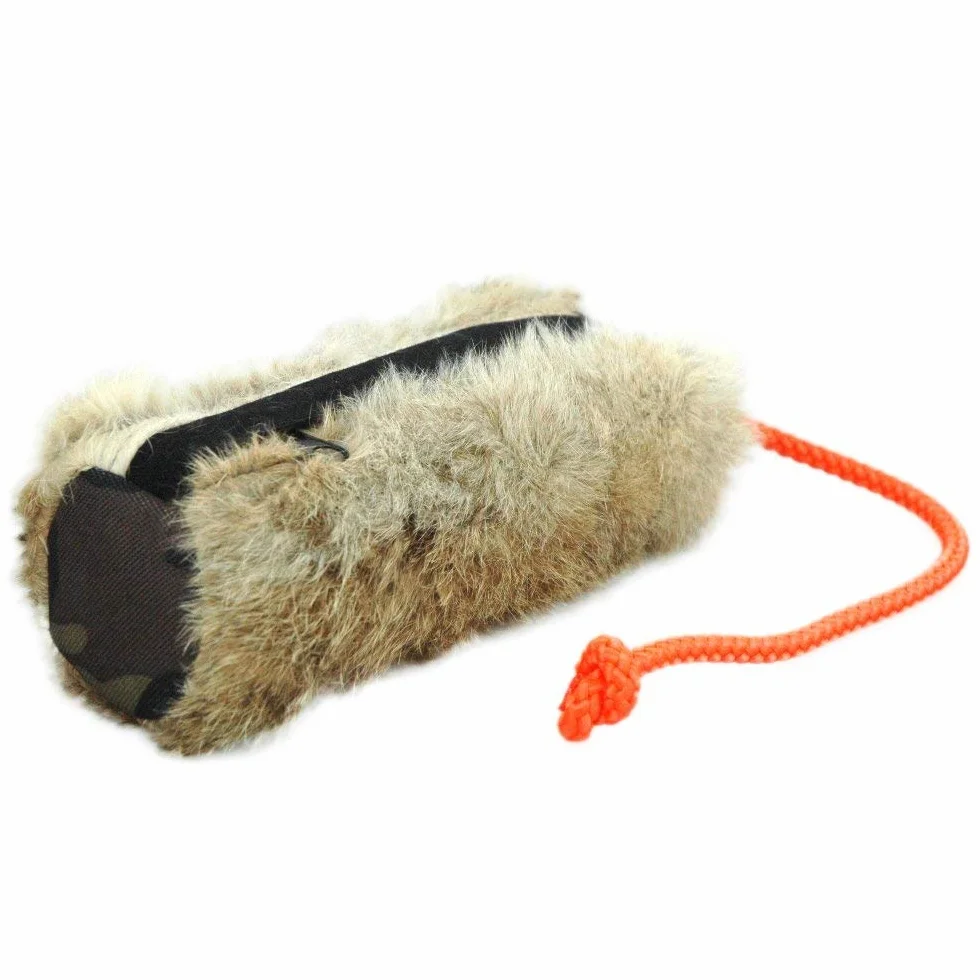 Firedog Mangeoire avec fourrure de lapin véritable avec fermeture éclair et intérieur imperméable