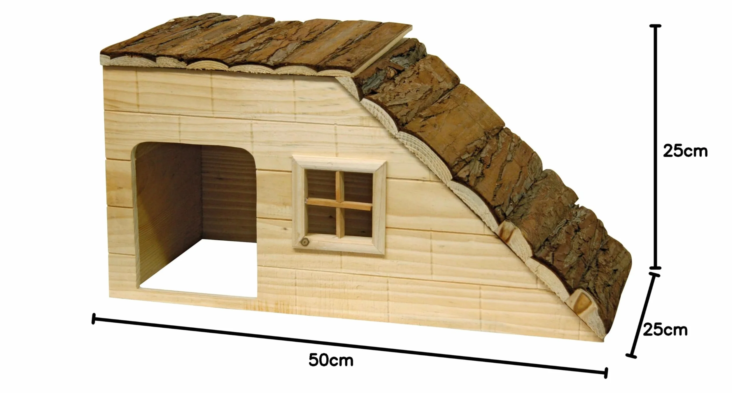 Kerbl Maison pour Rongeurs avec Rampe Nature 50x25x25 cm