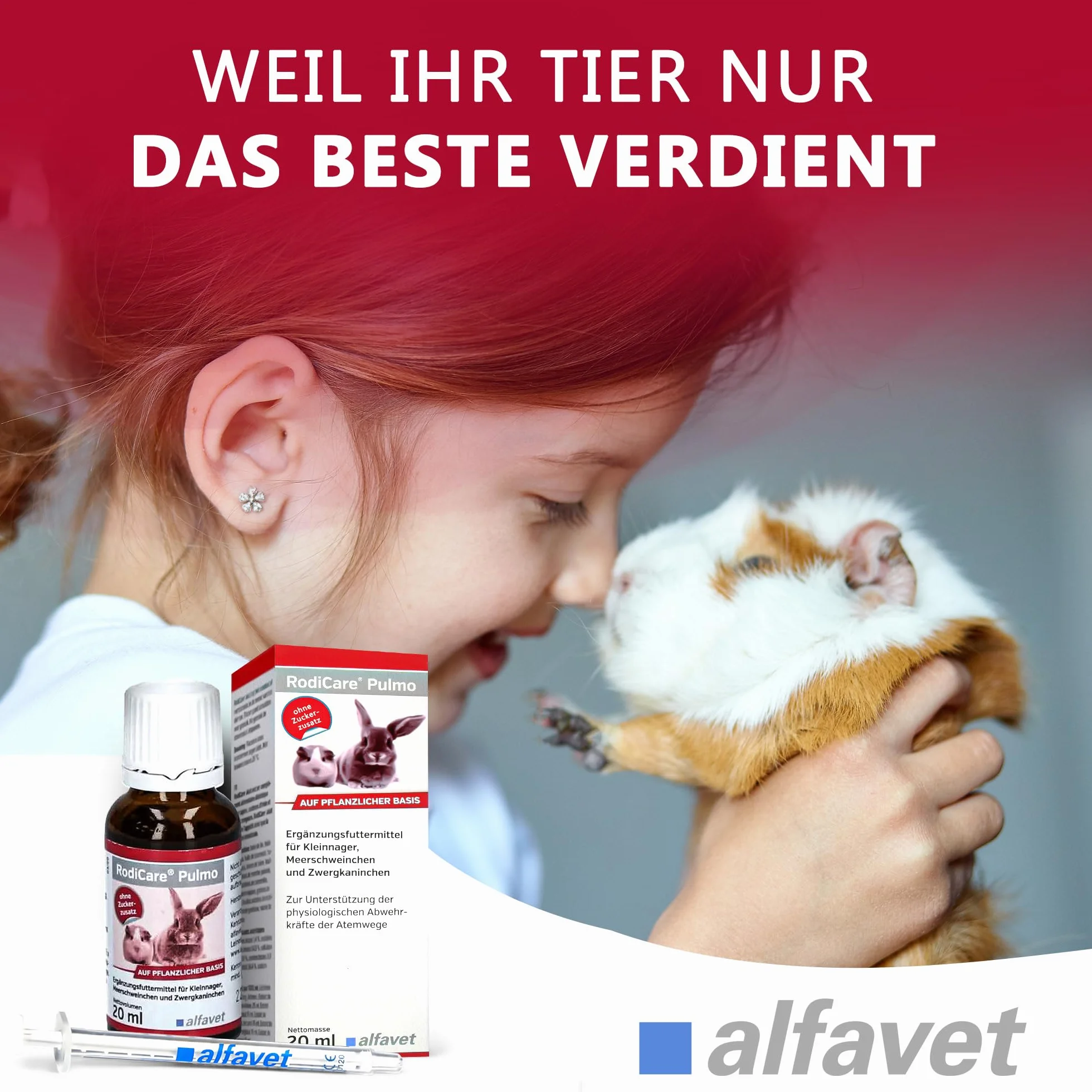 alfavet RodiCare Pulmo 2 x 20 ML Complément Alimentaire Voies Respiratoires Cochons d'Inde Rongeurs