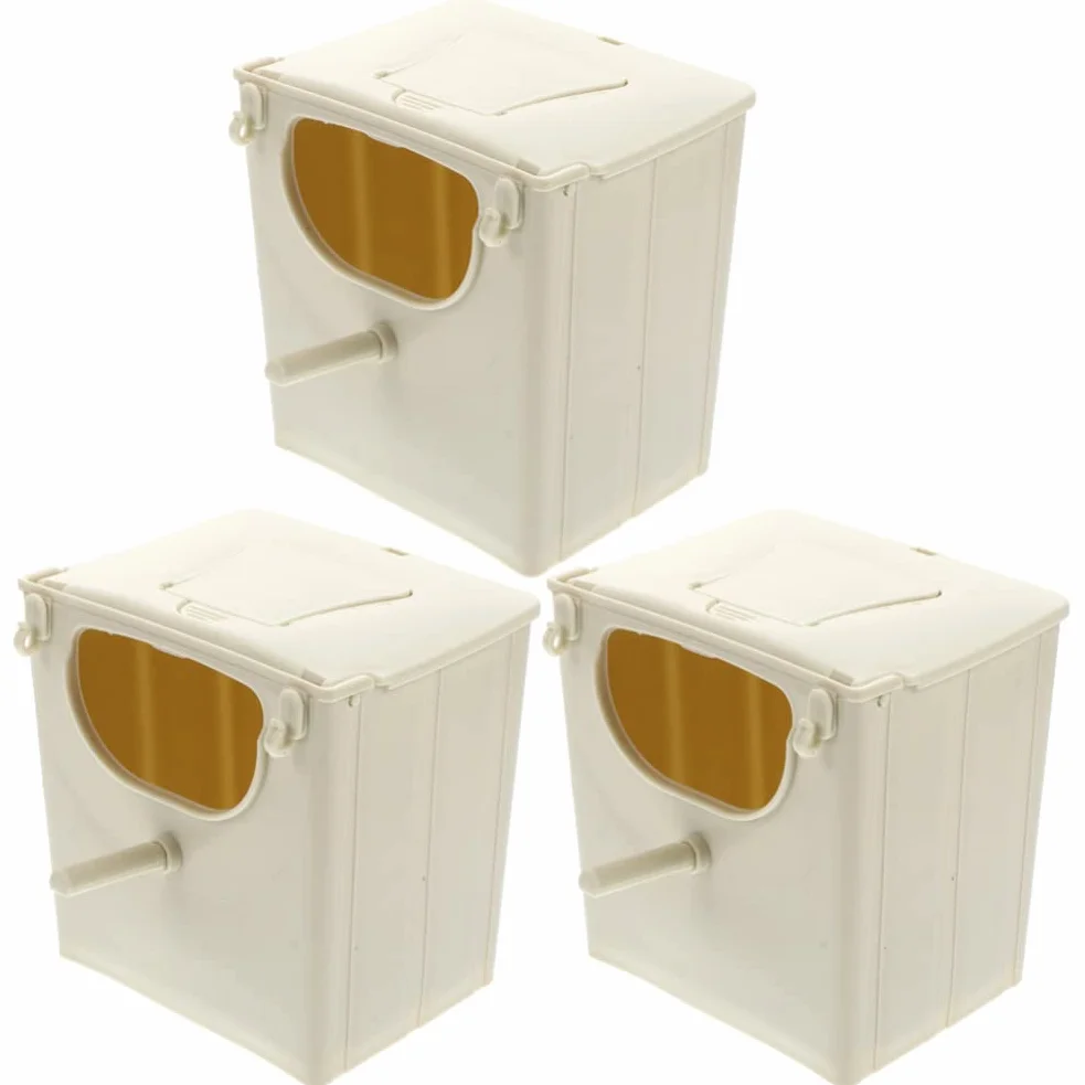 Lot de 3 nichoirs Suspendus en Plastique avec Crochets pour Perruches, Perroquets