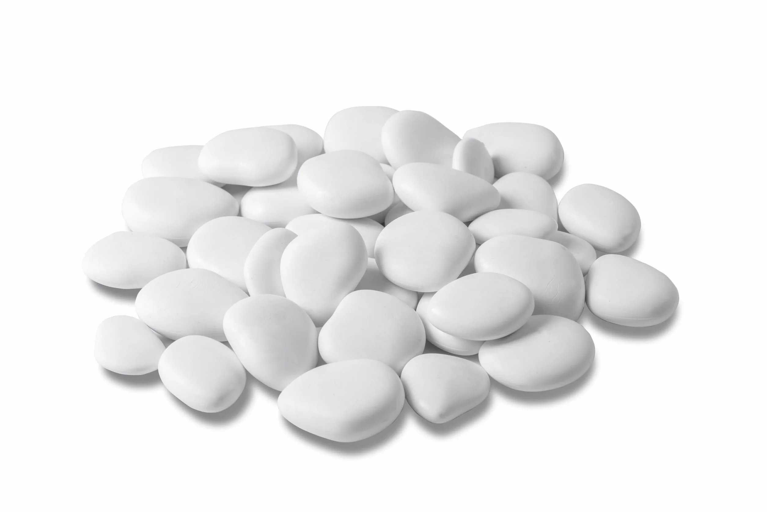 Pierres blanches pour aquarium galets décoratifs colorés plastique 2-3 cm 25 x 25 cm blanc