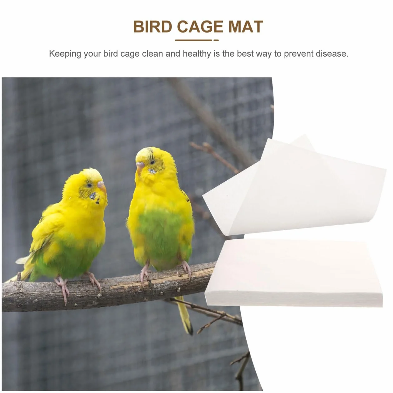 Doublure De Cage Oiseau Absorbante Non Tissé 13.78x9.84In Jetable Tapis Hygiénique pour Perroquet