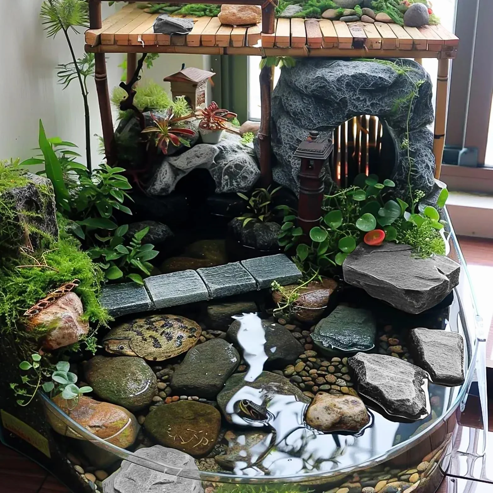 Pierres d'aquarium Mini Paysage Naturelles Seiryu Stone 3cm à 6 cm Mini Paysage 1 Kg Pierres Aquarium Décor Paysage Paludarium Habitat Amphibien