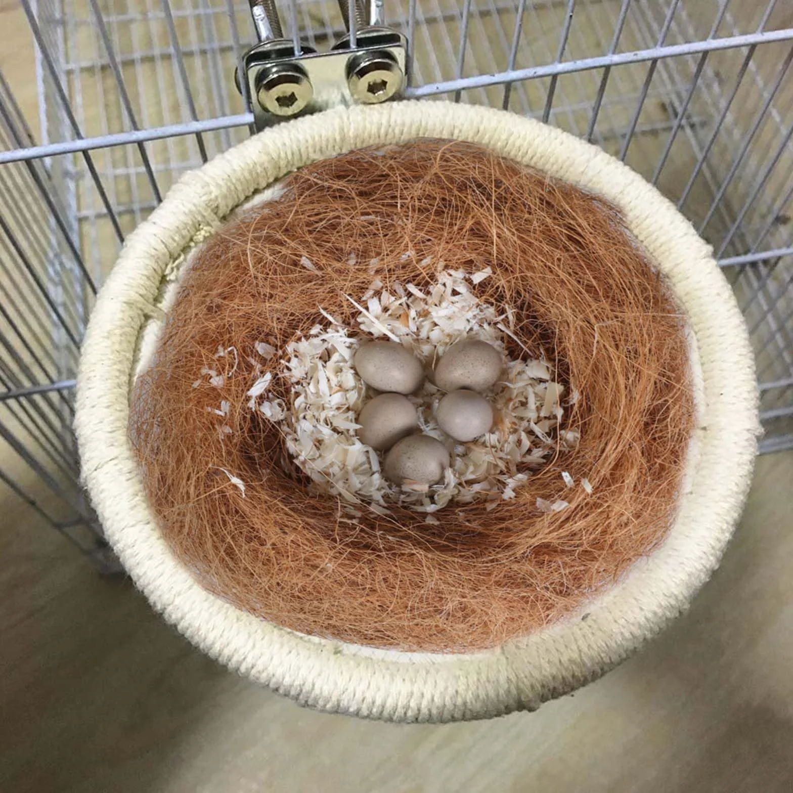 Nid de Cage à Oiseaux en Corde de Coton, Nid de Perroquet en Paille Respirante, Nid de Reproduction