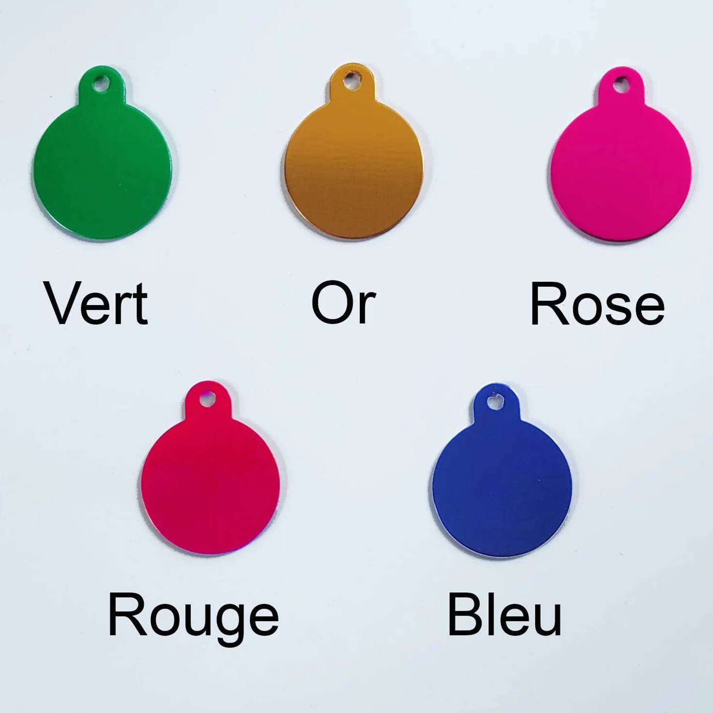 médaille chien et chat gravée personnalisée protection vernis +anneau différents coloris