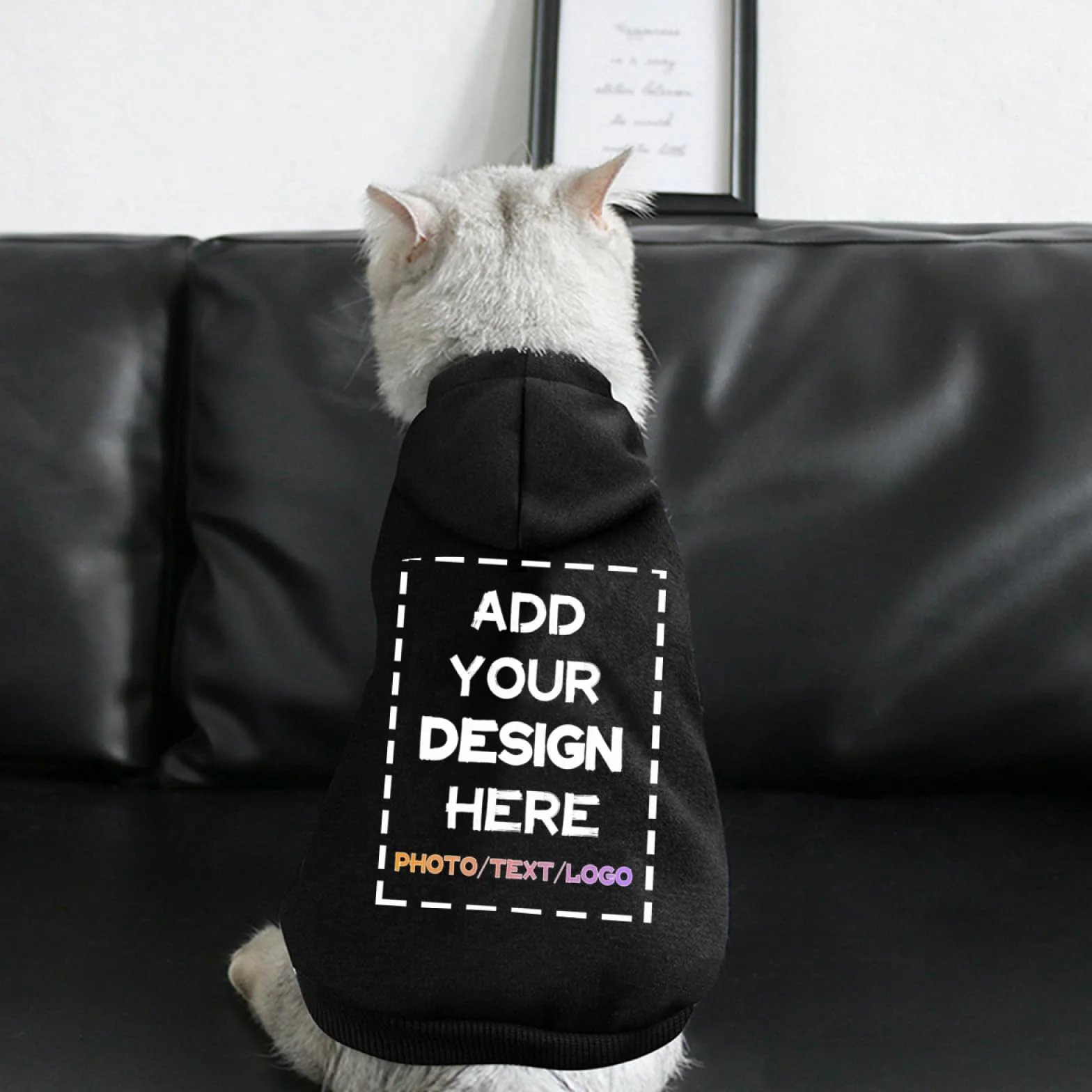Sweat-Shirt personnalisé pour Chien avec Texte Photo, Pull à Capuche Chiots Chats Cadeaux