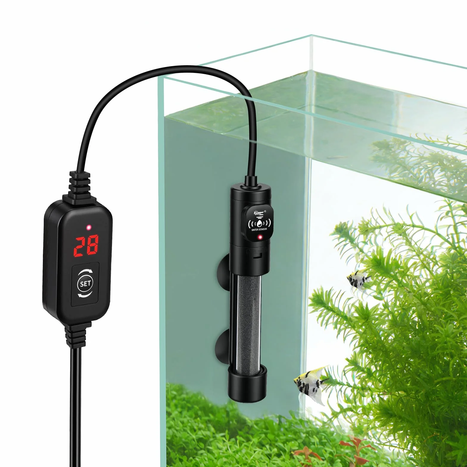 hygger Mini Chauffage Aquarium 50W, Submersible Chauffages pour Aquarium avec Contrôleur de la Température Aquarium Heater de Tortue pour 19 à 38 litres