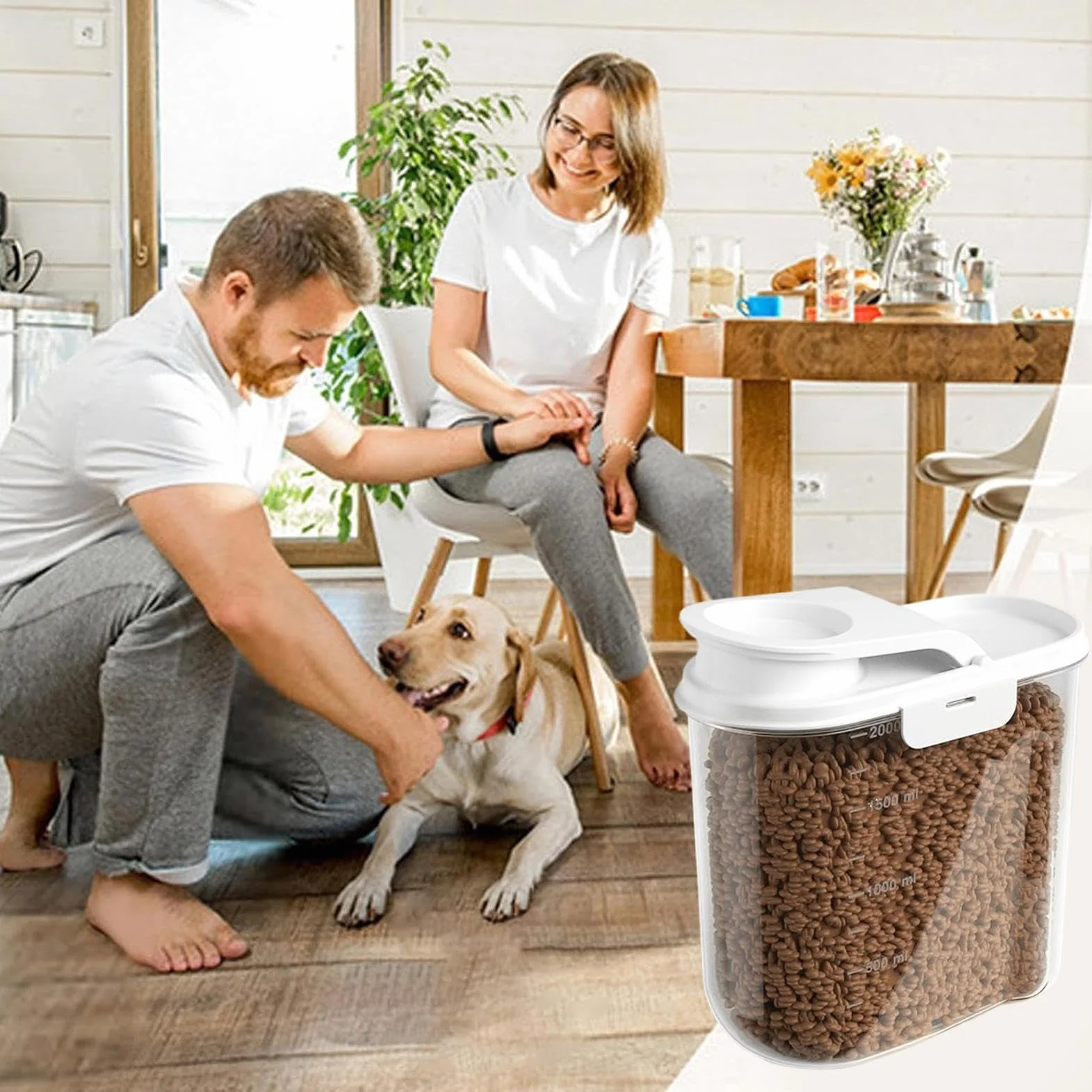 Boîte De Rangement Pour Nourriture De Chat - Récipients pour Croquettes avec Couvercles Étanches | Bac Organisateur 2L Avec Couvercle Pour Garde-Manger Snacks Friandises Pour Chat Riz Céréales