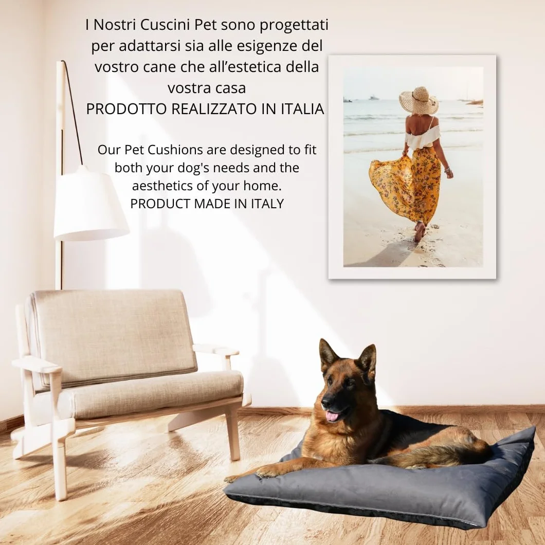 GM Coussin pour Chien et Chat - Lit Doux pour Chien déhoussable et Lavable - Hydrofuge, Anti-Taches, Antidérapant - Grand - L - 90x105 cm