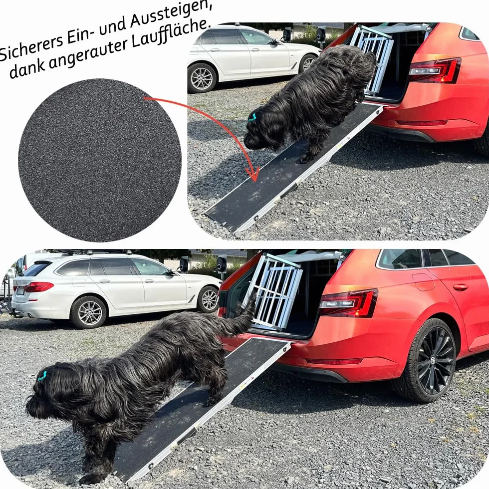 Petigi Rampe de Chien Escalier Animal Aluminium 4 Tailles Voiture Automobile Maison