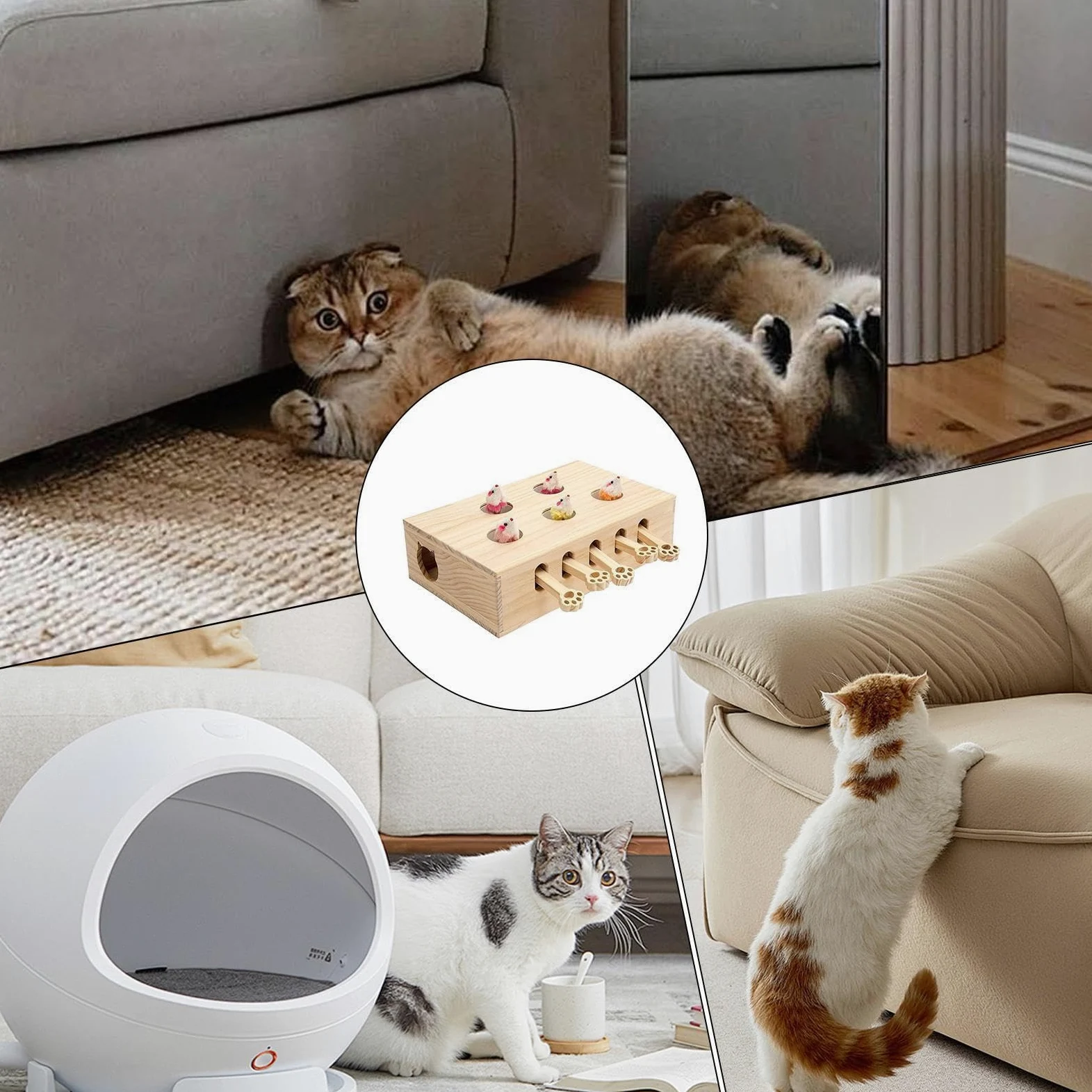 Jouet Pour Chat Chasse Souris Jouet interactif Pop Play avec la simulation | chat pour l'exercice et le actif des chats et des chatons d'intérieur