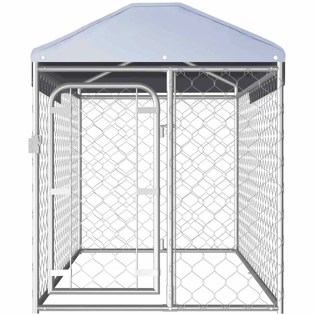 Chenil d extérieur avec toit pour chiens 200x100x125 cm