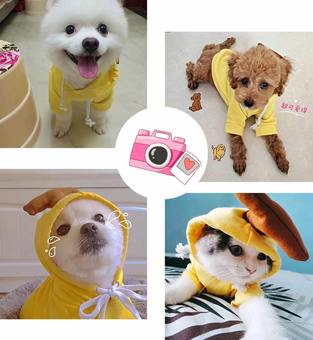 XIAOYU Hoodie vêtements pour Animaux de Compagnie Chiot Chien Chat Banane