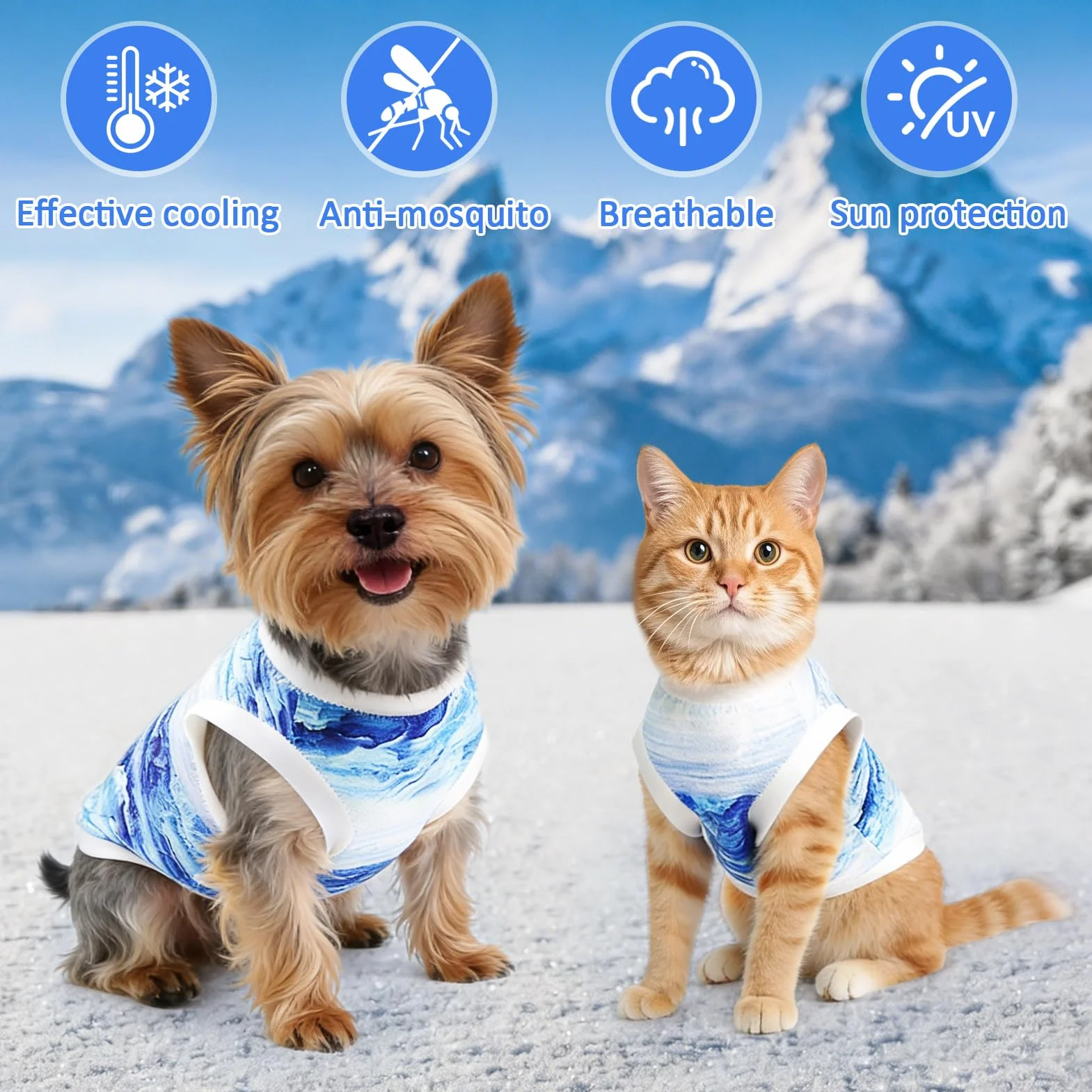 Gilet Rafraîchissant Chien, Veste de Refroidissement Respirante Légère pour Petits et Moyens Chiens