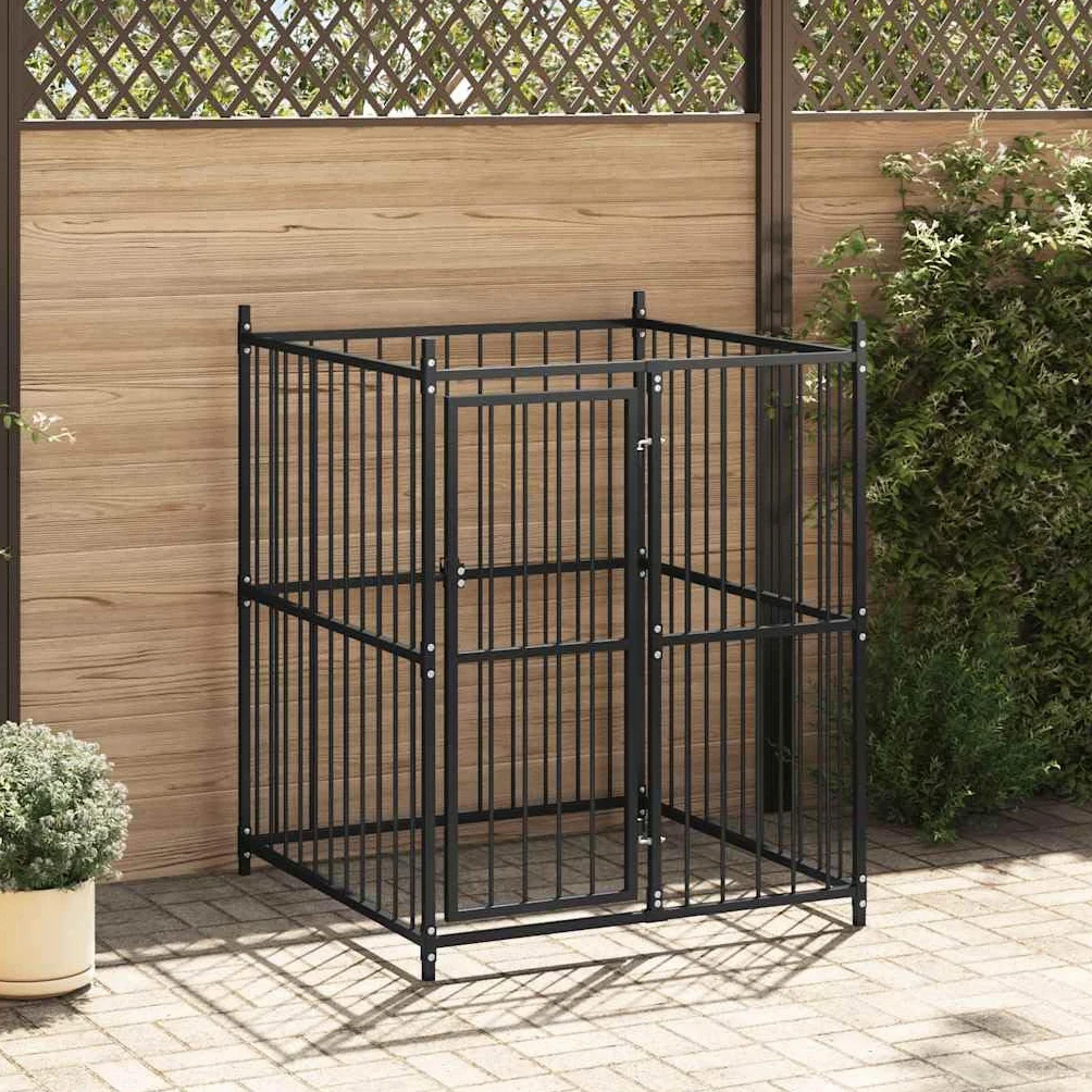 vidaXL Chenil Extérieur pour Chiens Enclos Chiots Animaux Extérieur Durable
