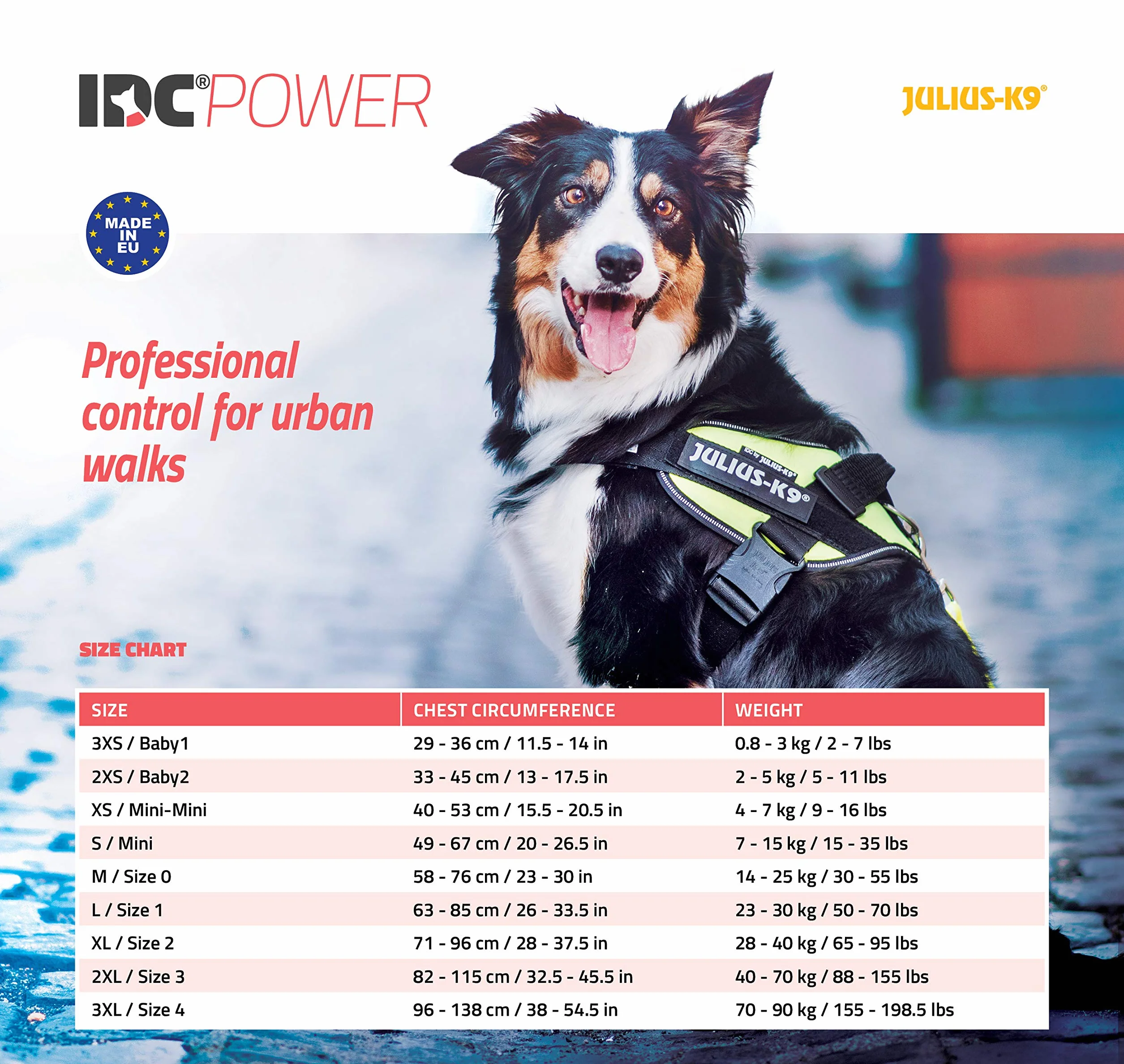 Julius K-9 Harnais IDC Power Taille 2 Noir