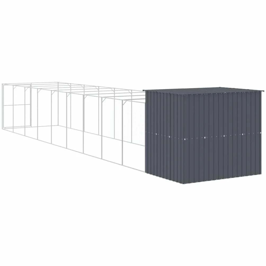 VidaXL Cage pour Chien avec Cour Anthracite 214x1069x181 cm