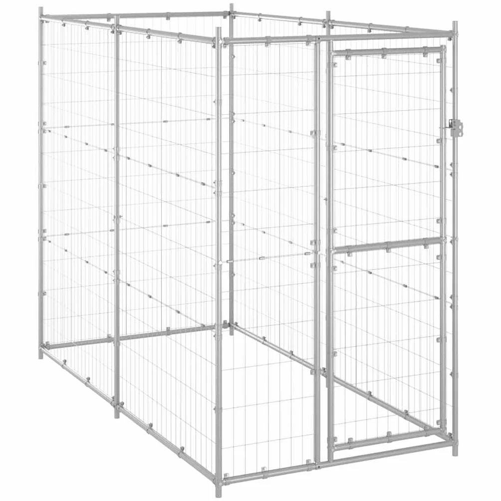 Enclos pour Chiens Acier Galvanisé vidaXL 110x220x180 cm