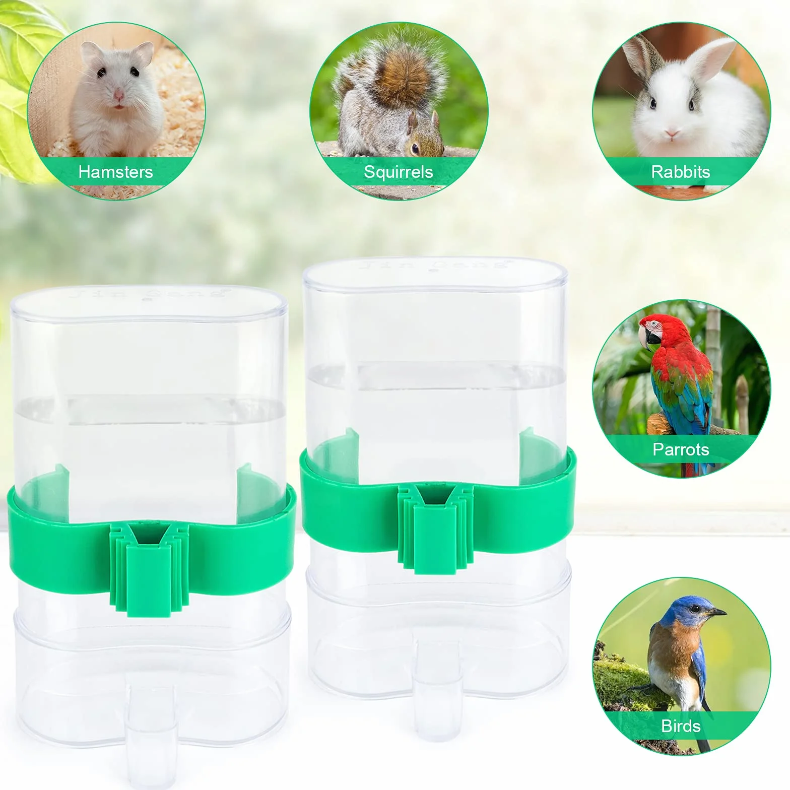 Mangeoires et Abreuvoir Automatique pour Oiseaux - Distributeur d'Eau Transparent pour Perruche, Perroquet, Pigeon - Bouteille en Cage