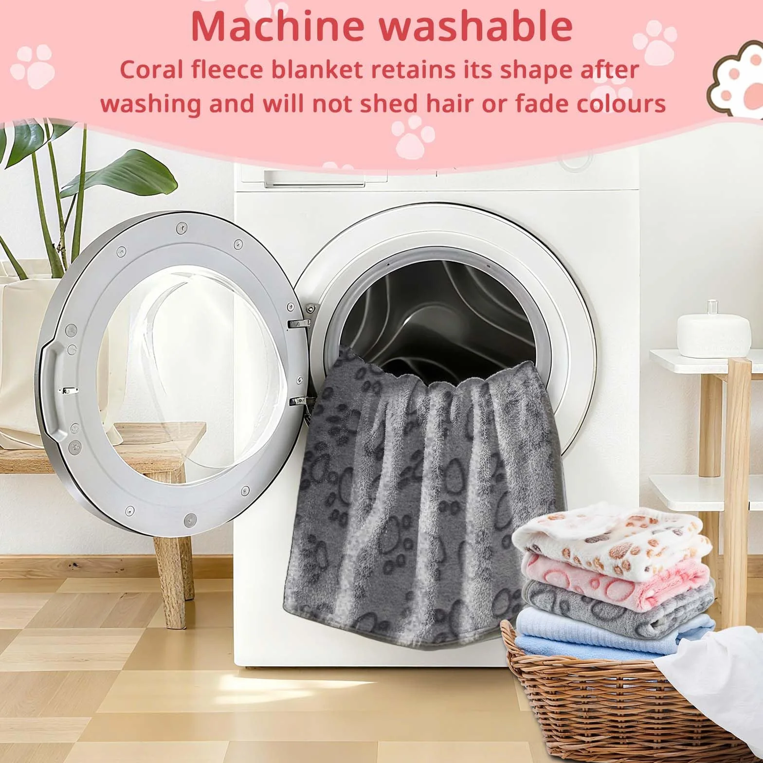 Lot de 3 couvertures en peluche douce pour chiens et chats, lavable 60 x 40 cm