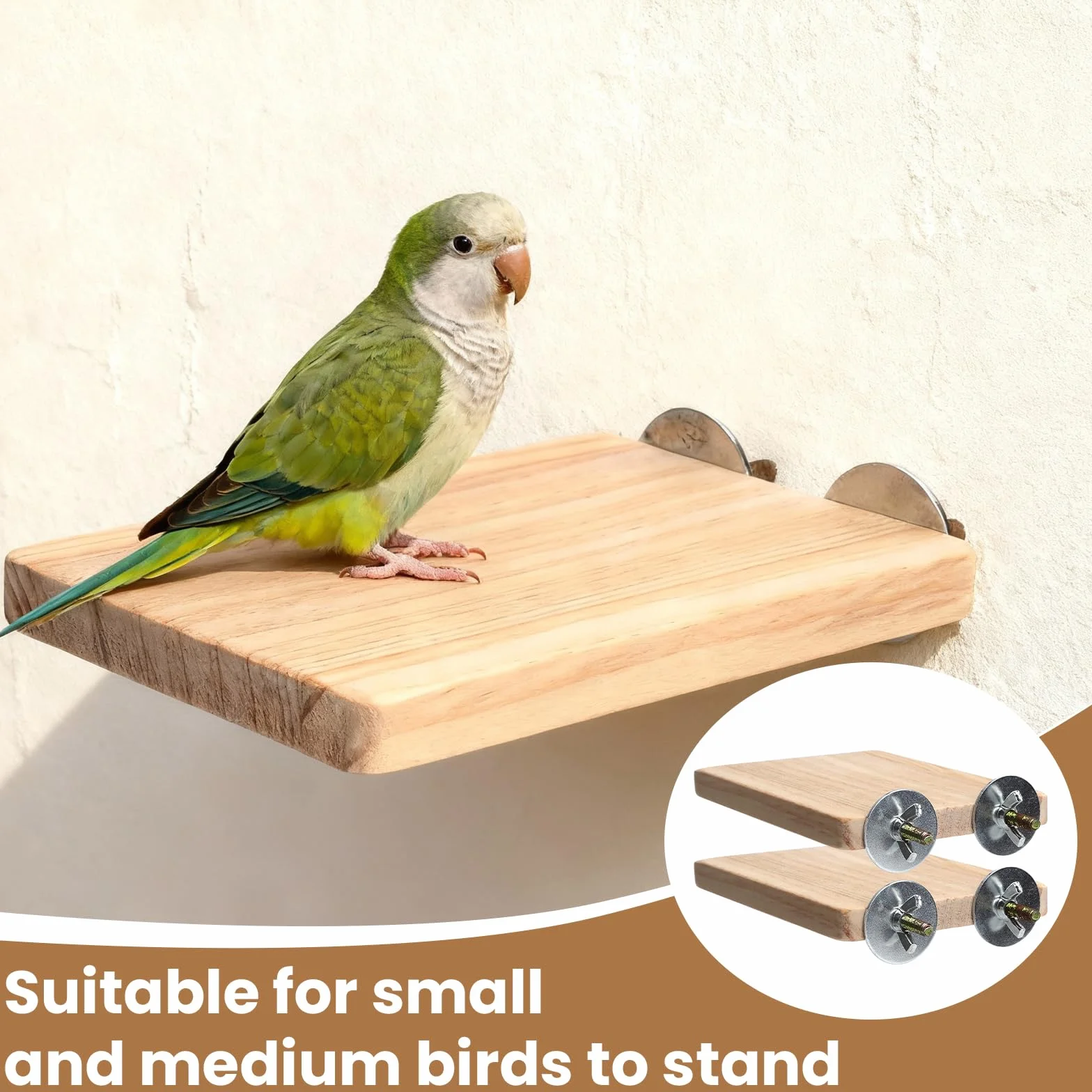 Perchoirs en Bois Naturel pour Oiseaux 13×9 CM Accessoires Cage à Oiseaux