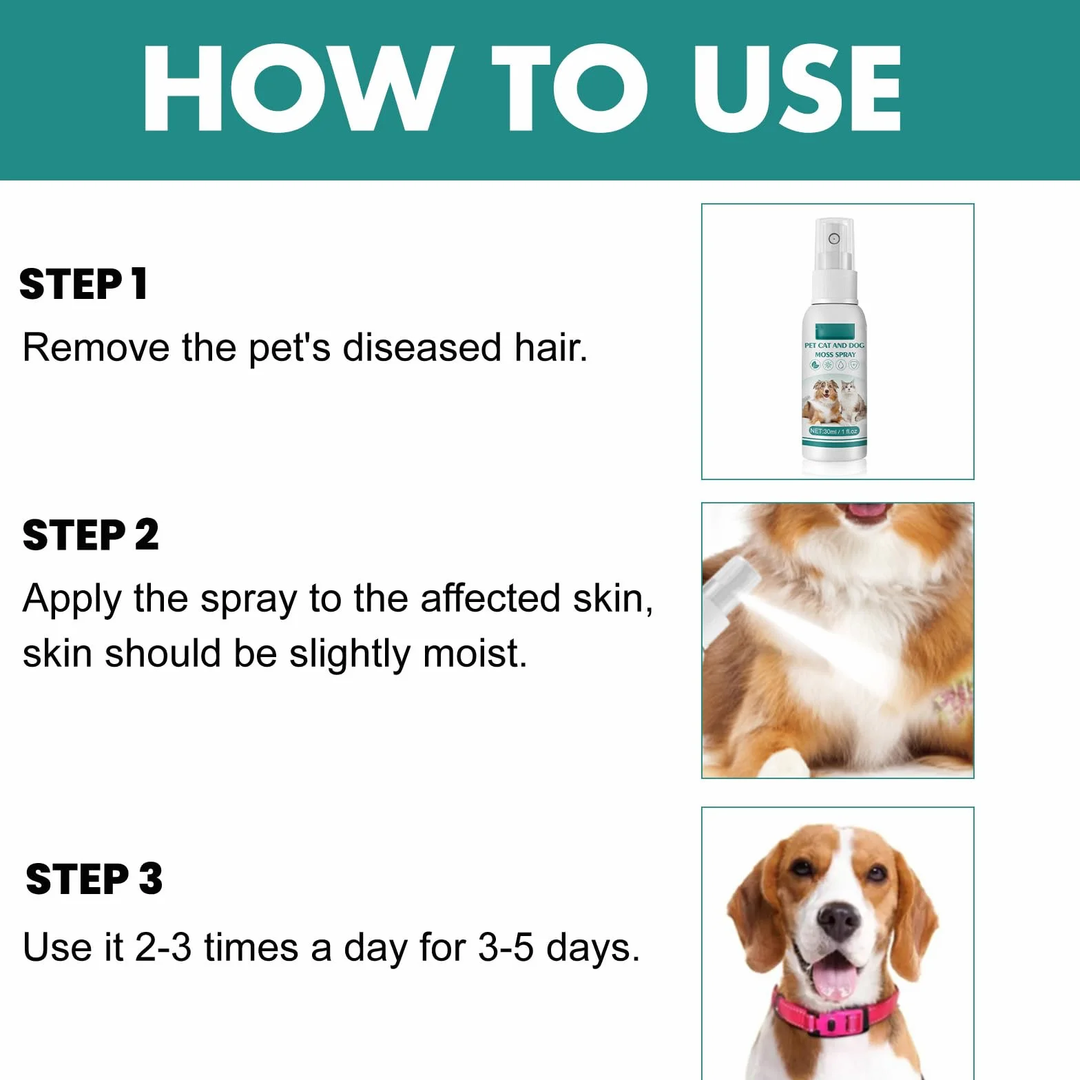 Spray Antiseptique pour Chiens et Chats, Soin des Plaies, Cicatrisation, 1PC