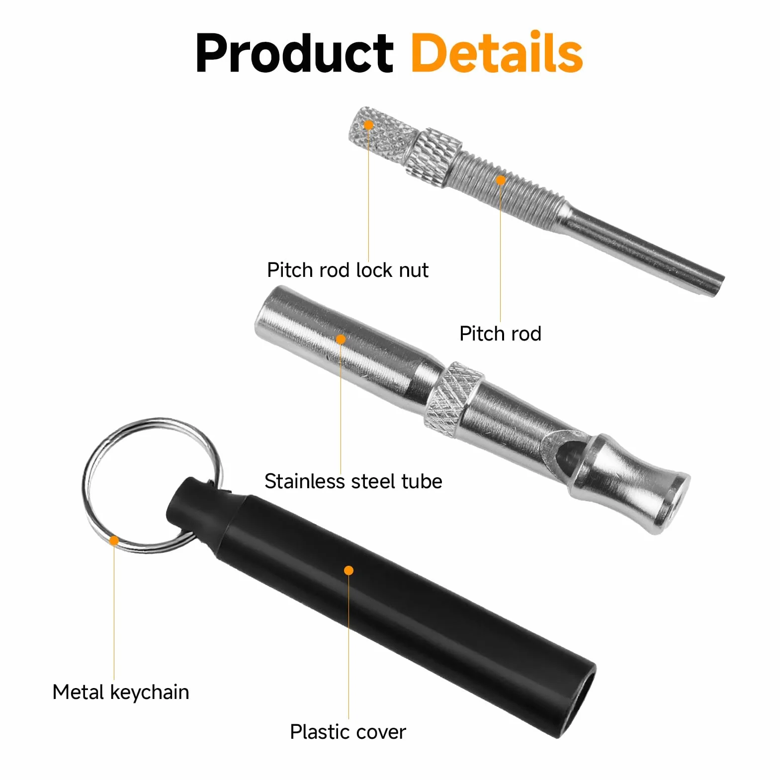 Sifflet Ultrason pour Chien, Sifflet de Dressage Haute Fréquence Réglable avec Lanière, Anti Aboiement Portable