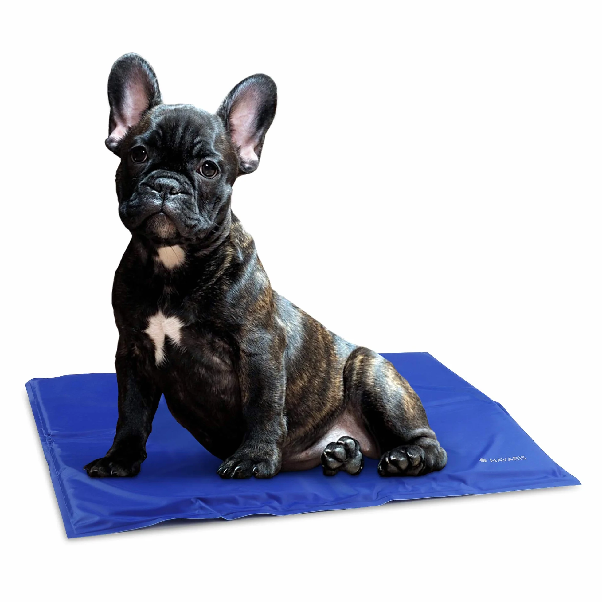 Navaris Tapis rafraîchissant Chien et Chat - Coussin 40x50 cm contrôle température Corps - Matelas Bleu foncé Refroidissement Chien Petit ou Moyen