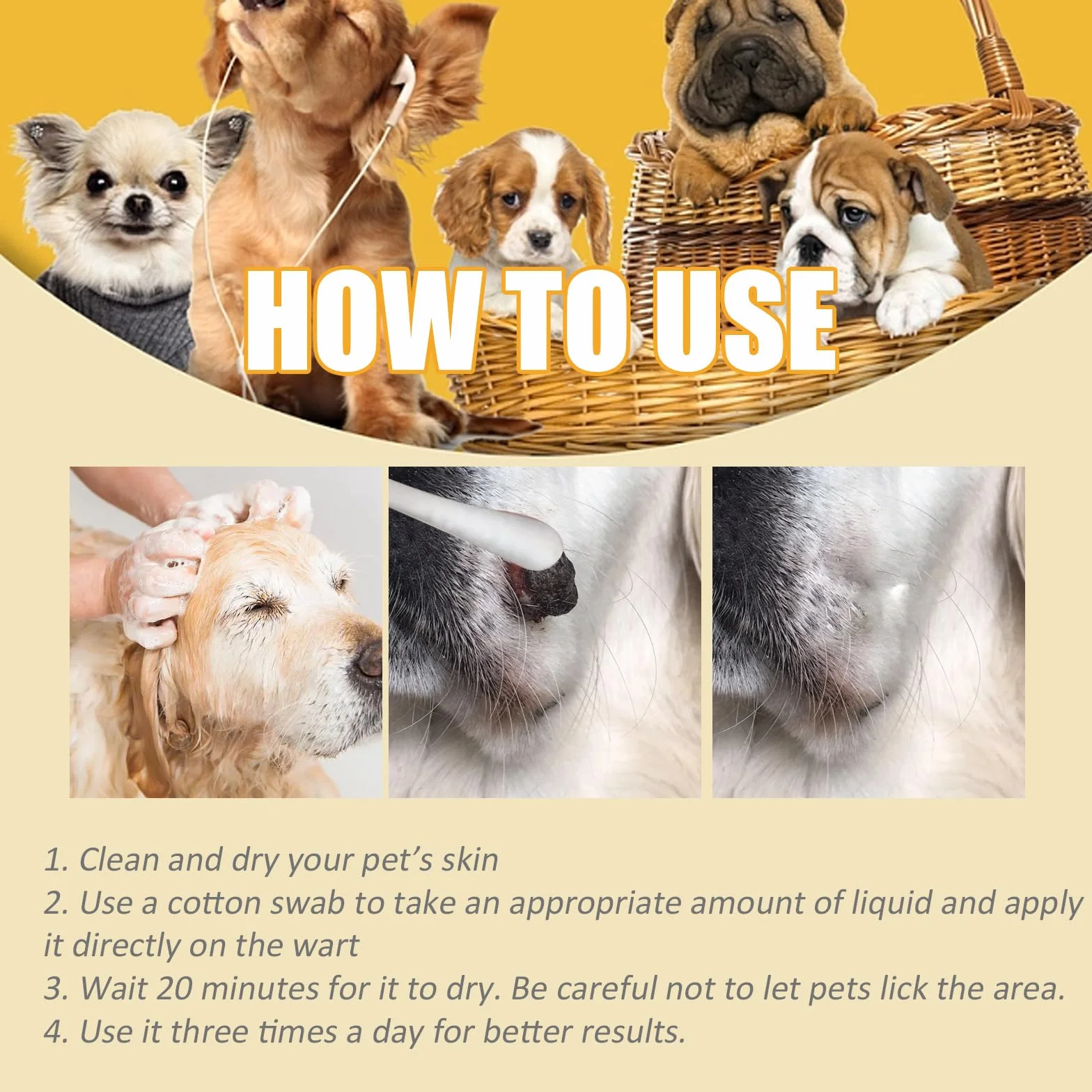 Éliminateur de Verrues pour Chiens, Dissolvant Naturel, Traitement Efficace, 20 ml