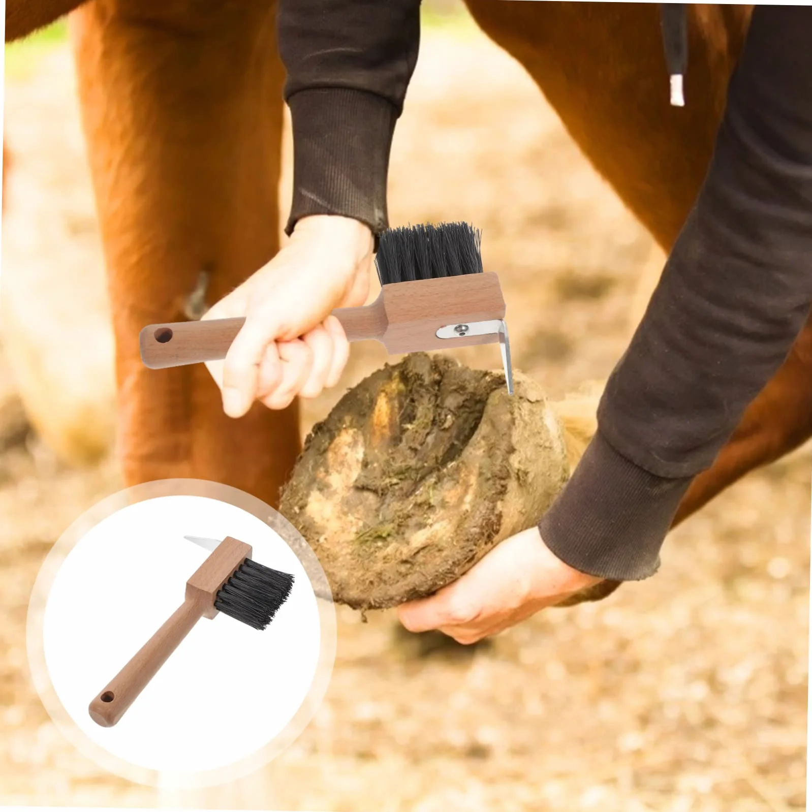 Toyvian Brosse À Sabots Pour Chevaux Et Bovins Outil De Réparation Portable 6.69x3.94x1.18in