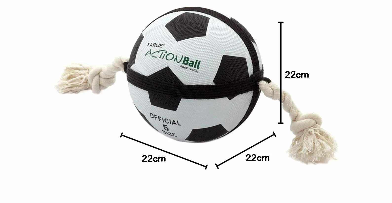 Karlie Jouet pour chien Noir/blanc Diamètre 22 cm