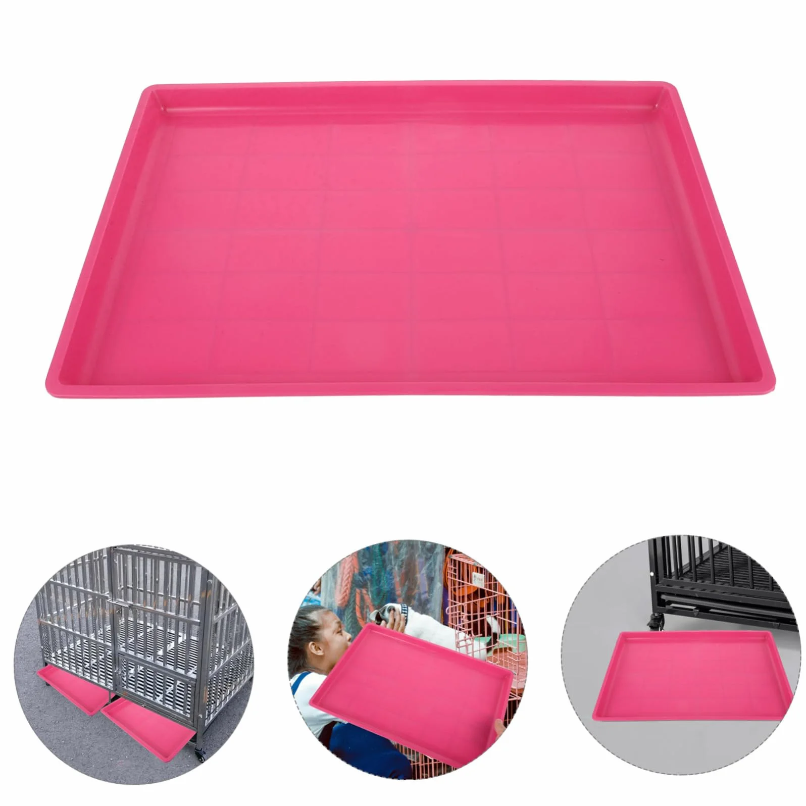 INOOMP Bac de Cage en Plastique pour Animaux 60x40 cm Antidérapant