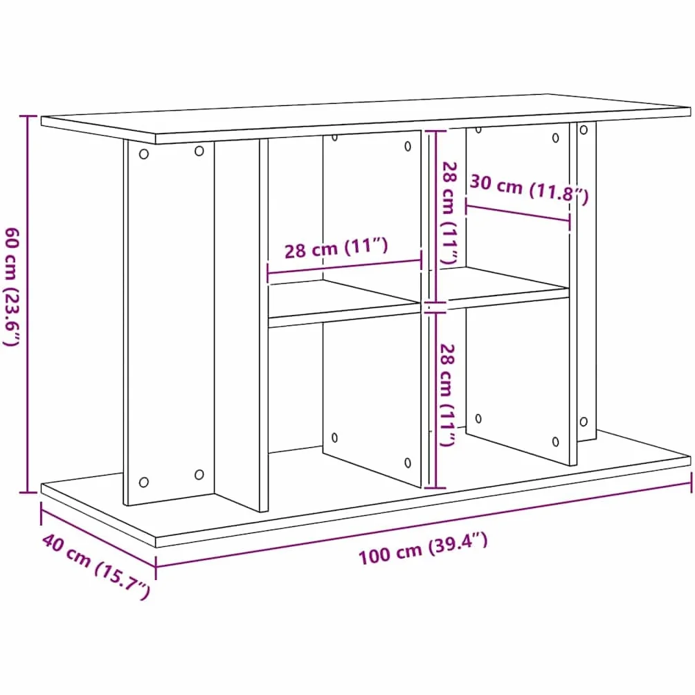 vidaXL Support d'aquarium Chêne Noir 100x40x60 cm Bois d'ingénierie