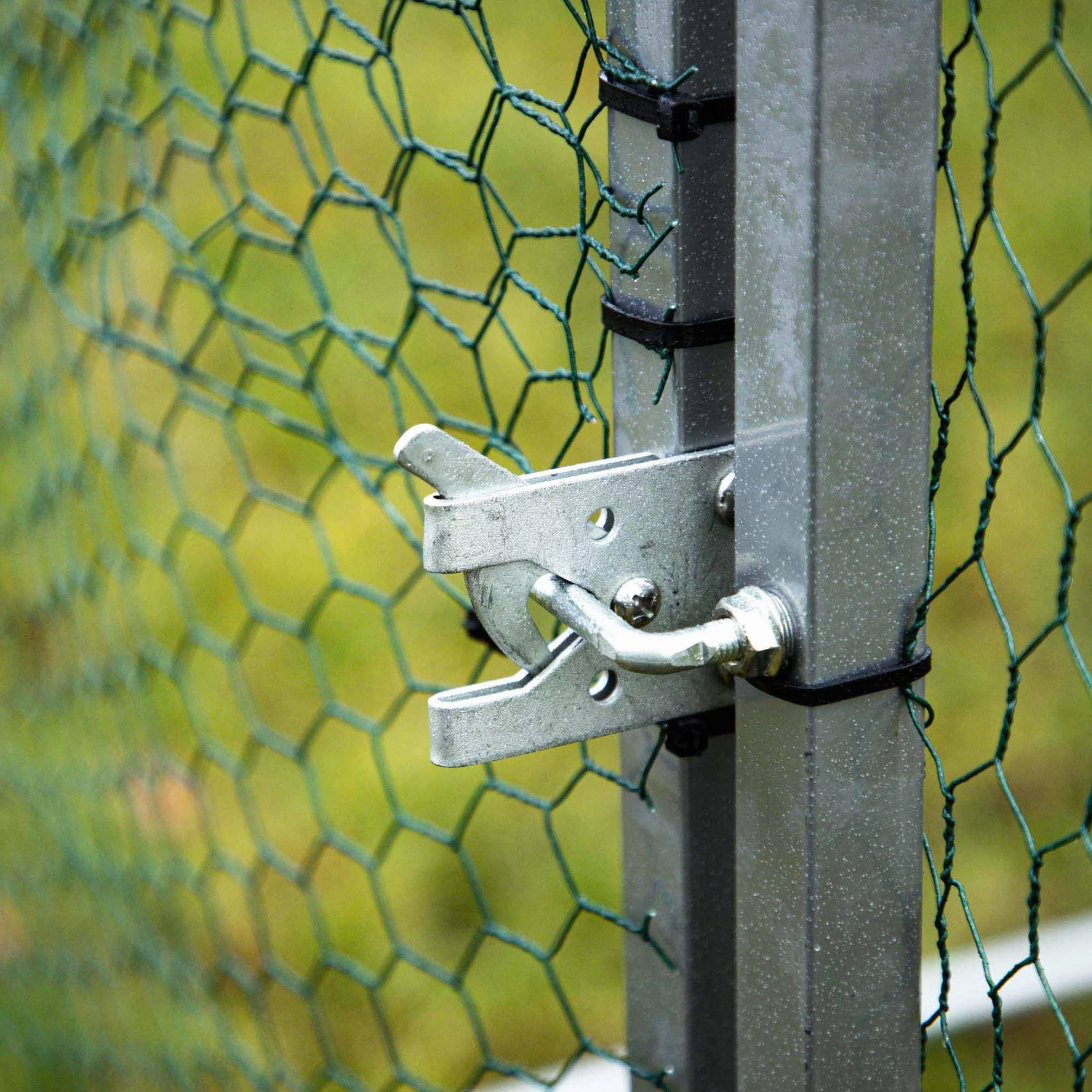 Parc enclos XXL pour Petits Animaux 4 x 3 x 2 m Acier Clôture verrouillable Toit grillagé Bâche