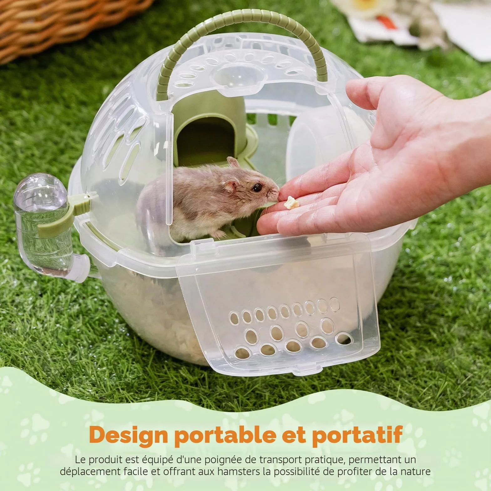Nobleza Cage transporteur portable petits animaux ventilée 27 x 20,5 x 17 cm