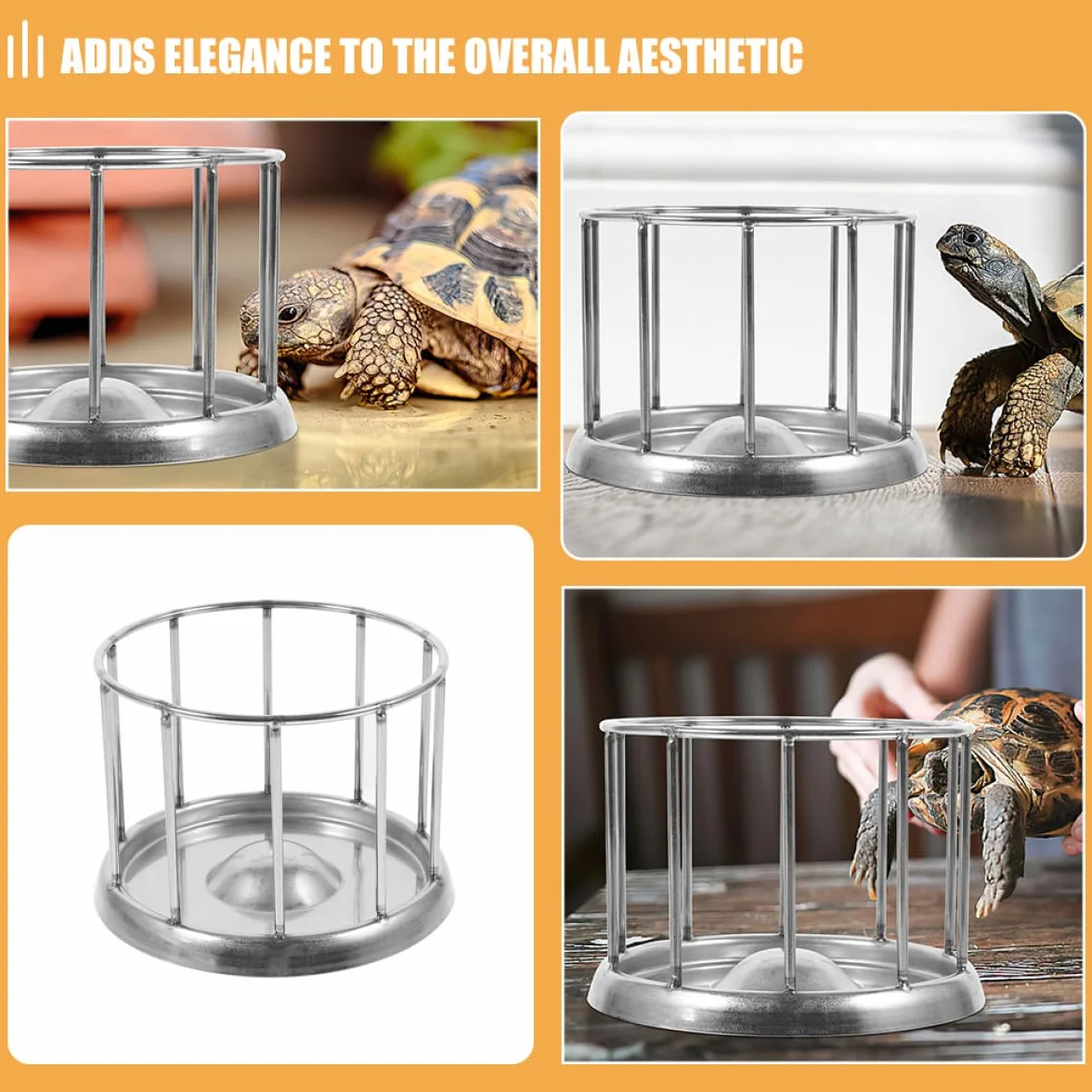 Artibetter Gamelle Acier Inoxydable Argenté Mangeoire Reptile Tortue Terrestre