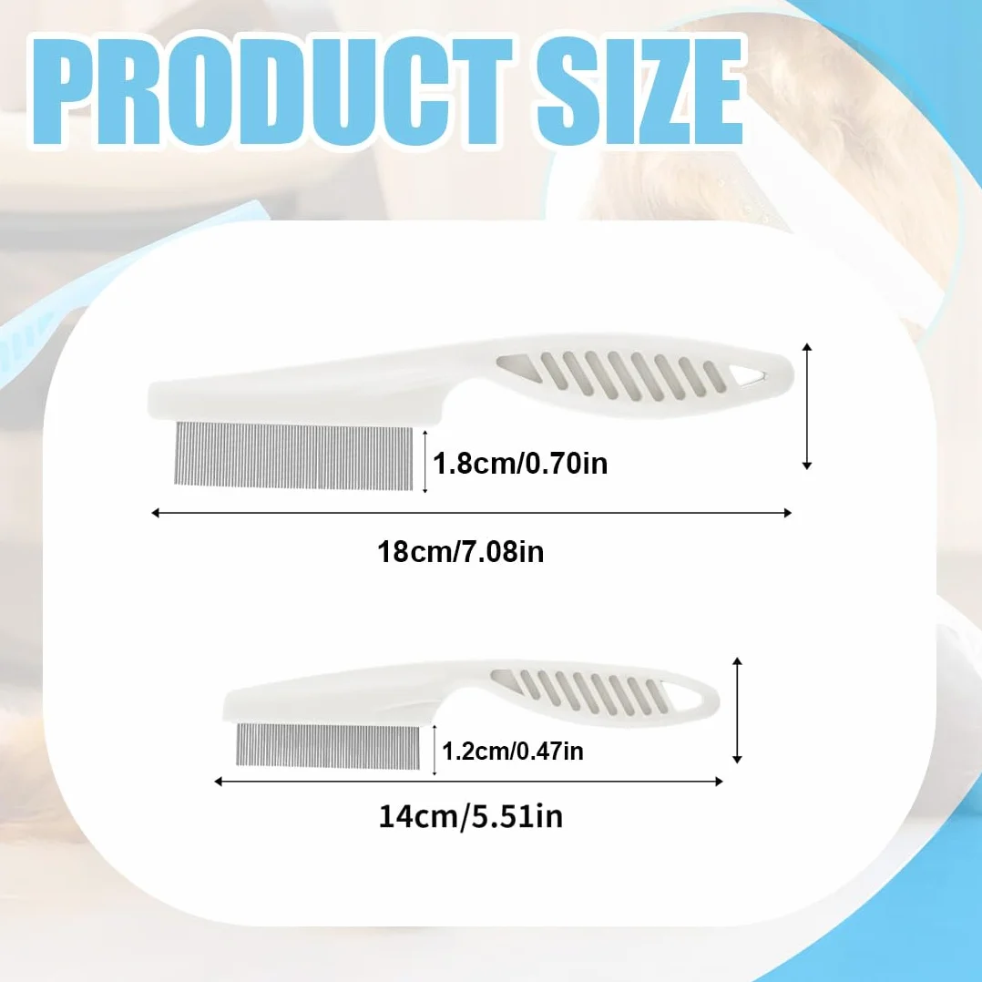 4 Pièces Peigne Anti Puces Peigne Anti Puces Pour Chat Et Chien Pour Poils Longs Pour Enlever Les Puces Les Tiques Les Taches De Larmes Et Les Pellicules Blanc Bleu