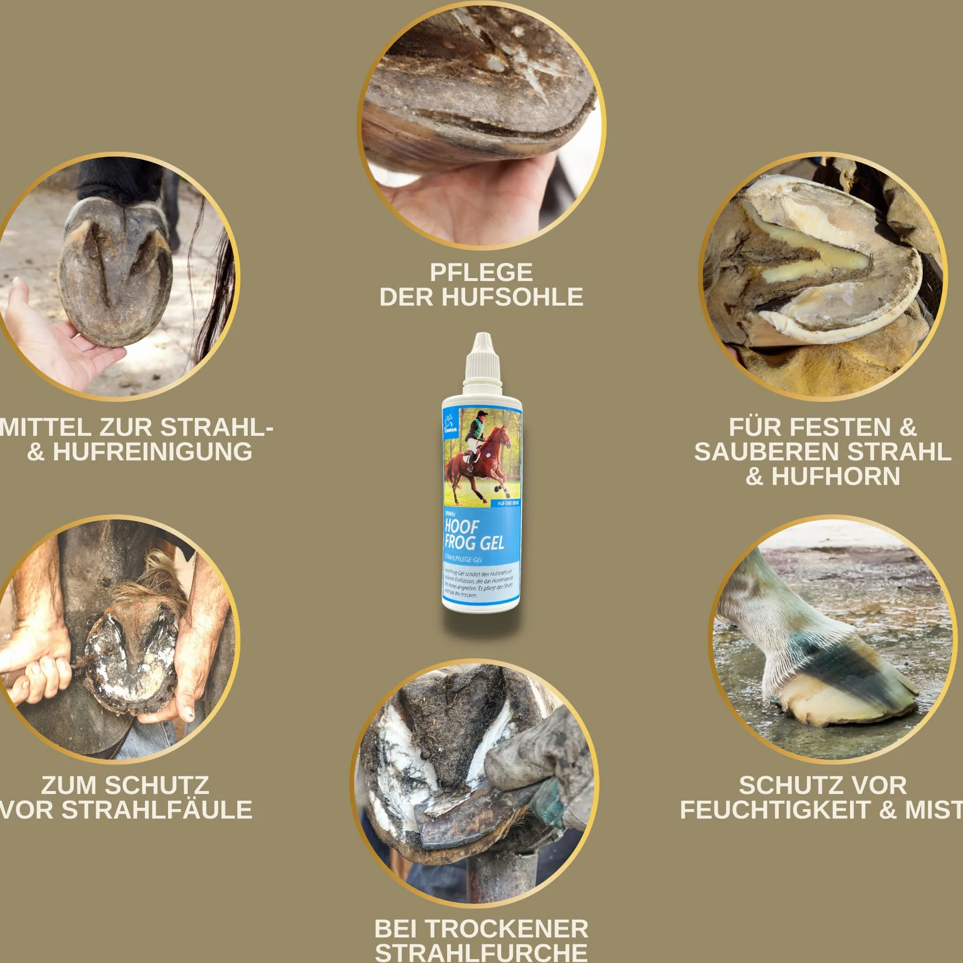 Soin de la fourchette pour chevaux I Protection de la fourchette Soin du sabot I Sabot, fourchette, semelle I Gel de fourchette I Prévention de la pourriture de la fourchette I contre l'humidité 100ml