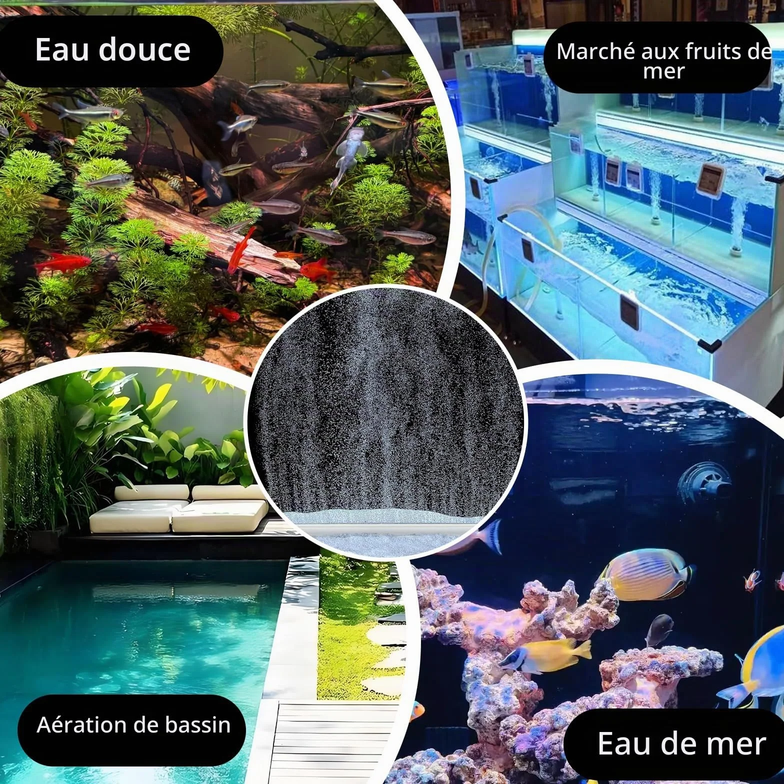 Bulleur Aquarium Cylindre Diffuseur Silencieux Nano 20cm