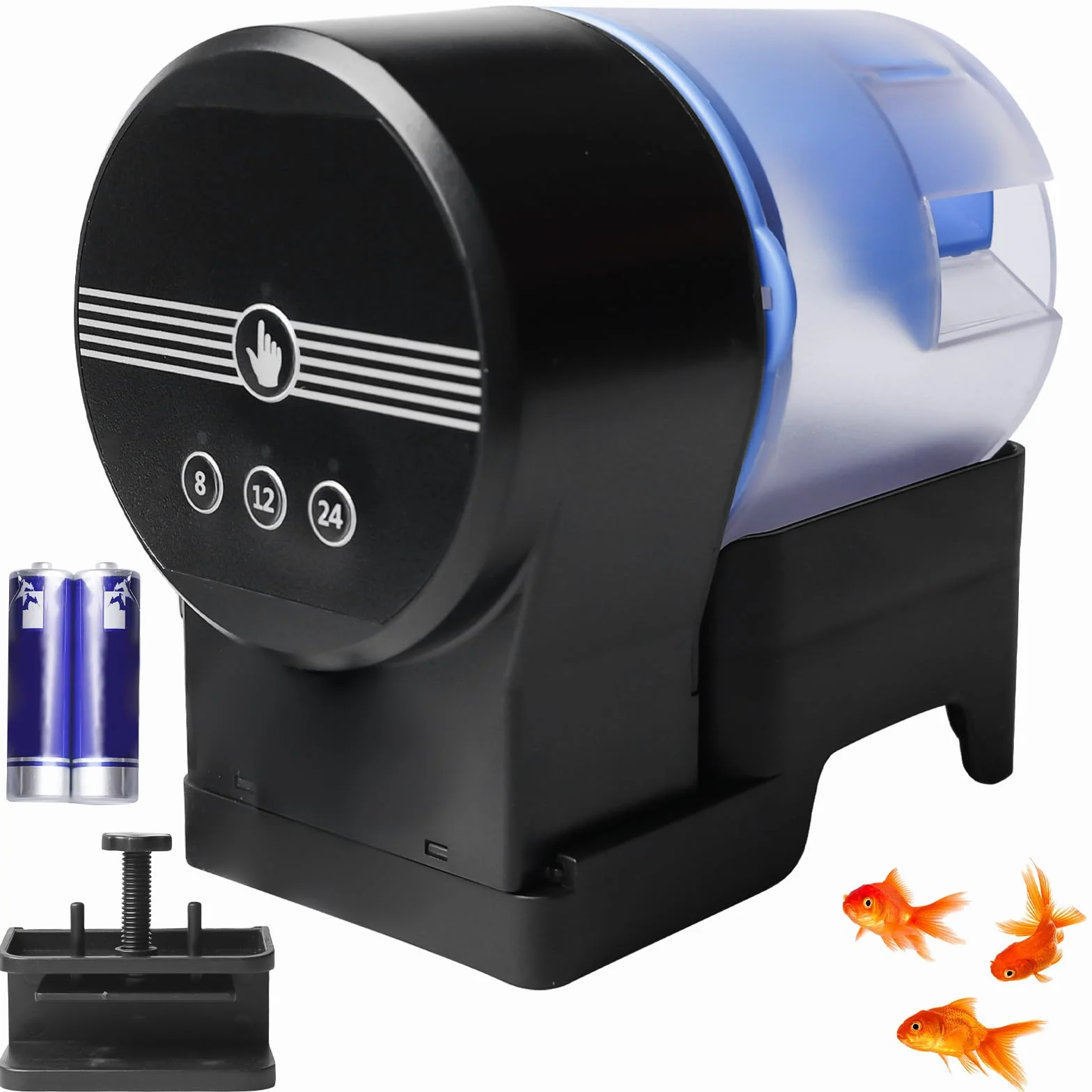 GOMETY Distributeur automatique de nourriture pour poissons, rechargeable USB, résistant à l'humidité